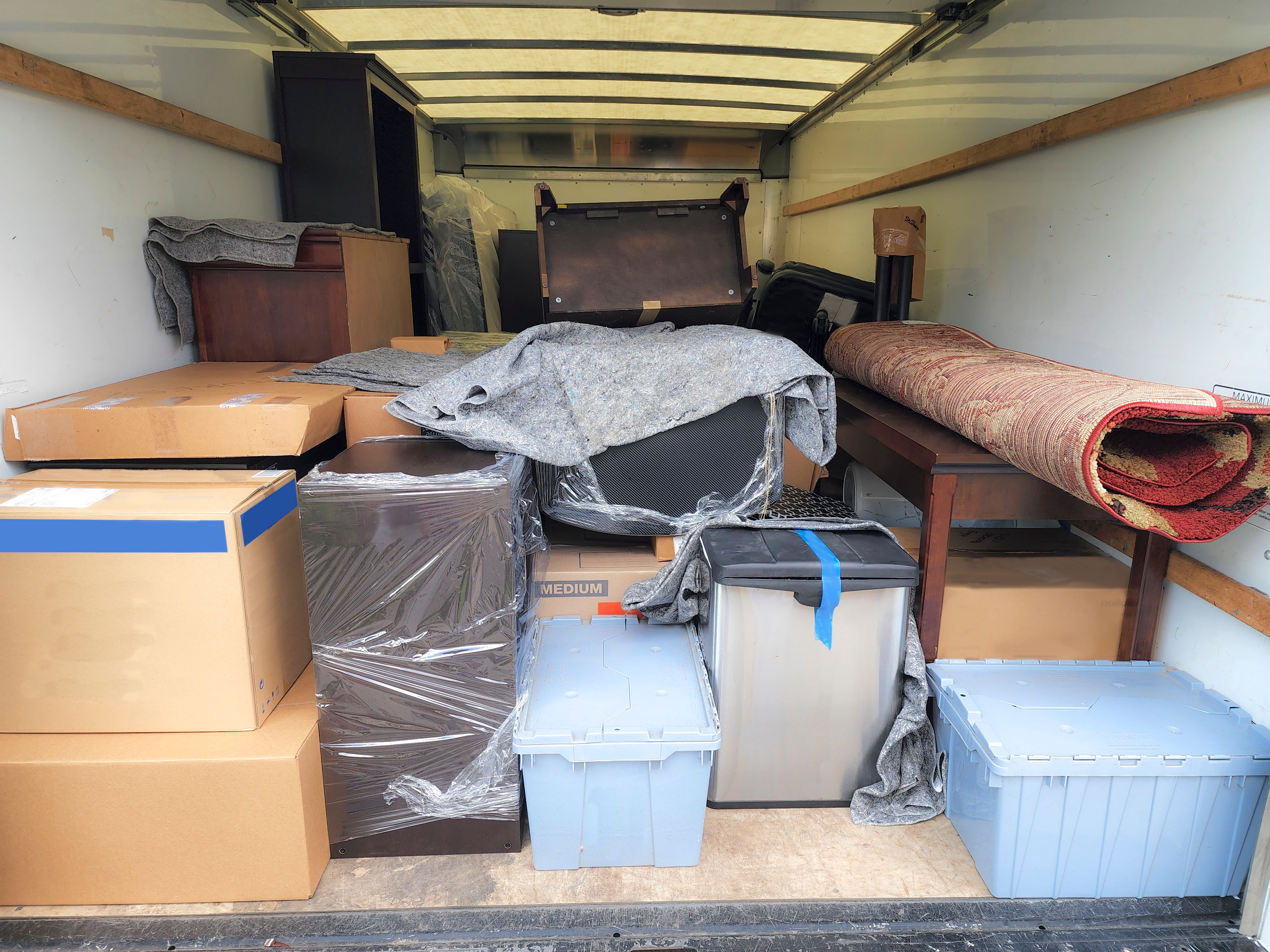 packed moving truck
