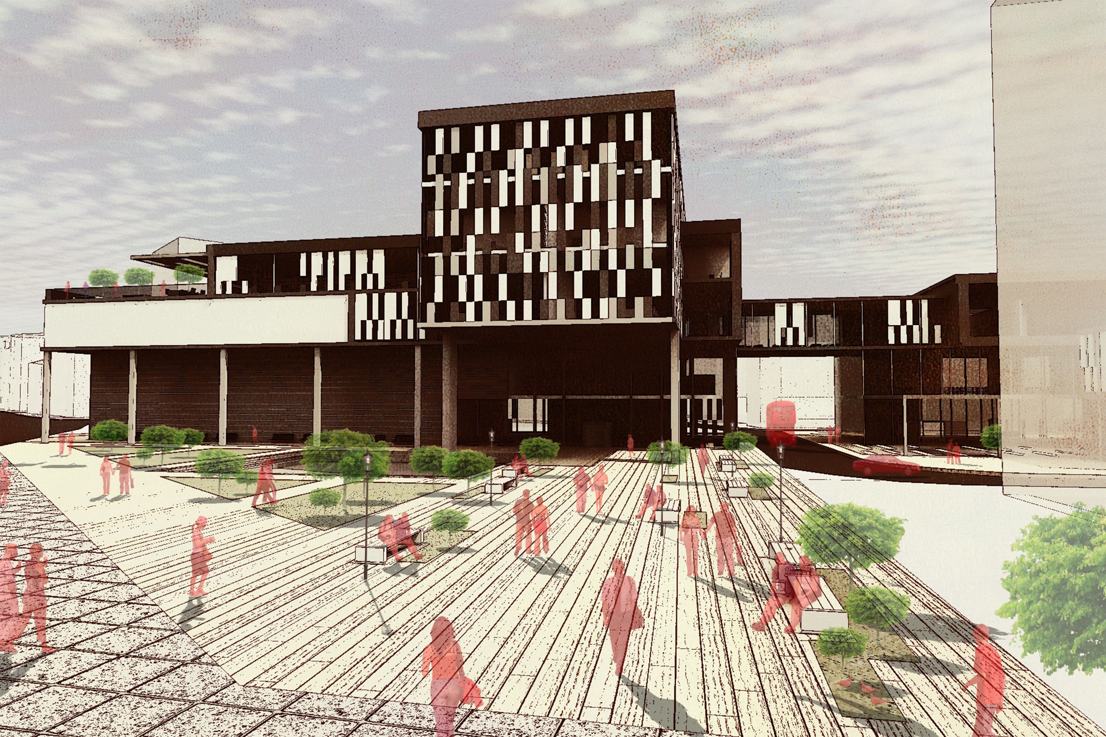 3D Render of Modern Building Design and Enviroment