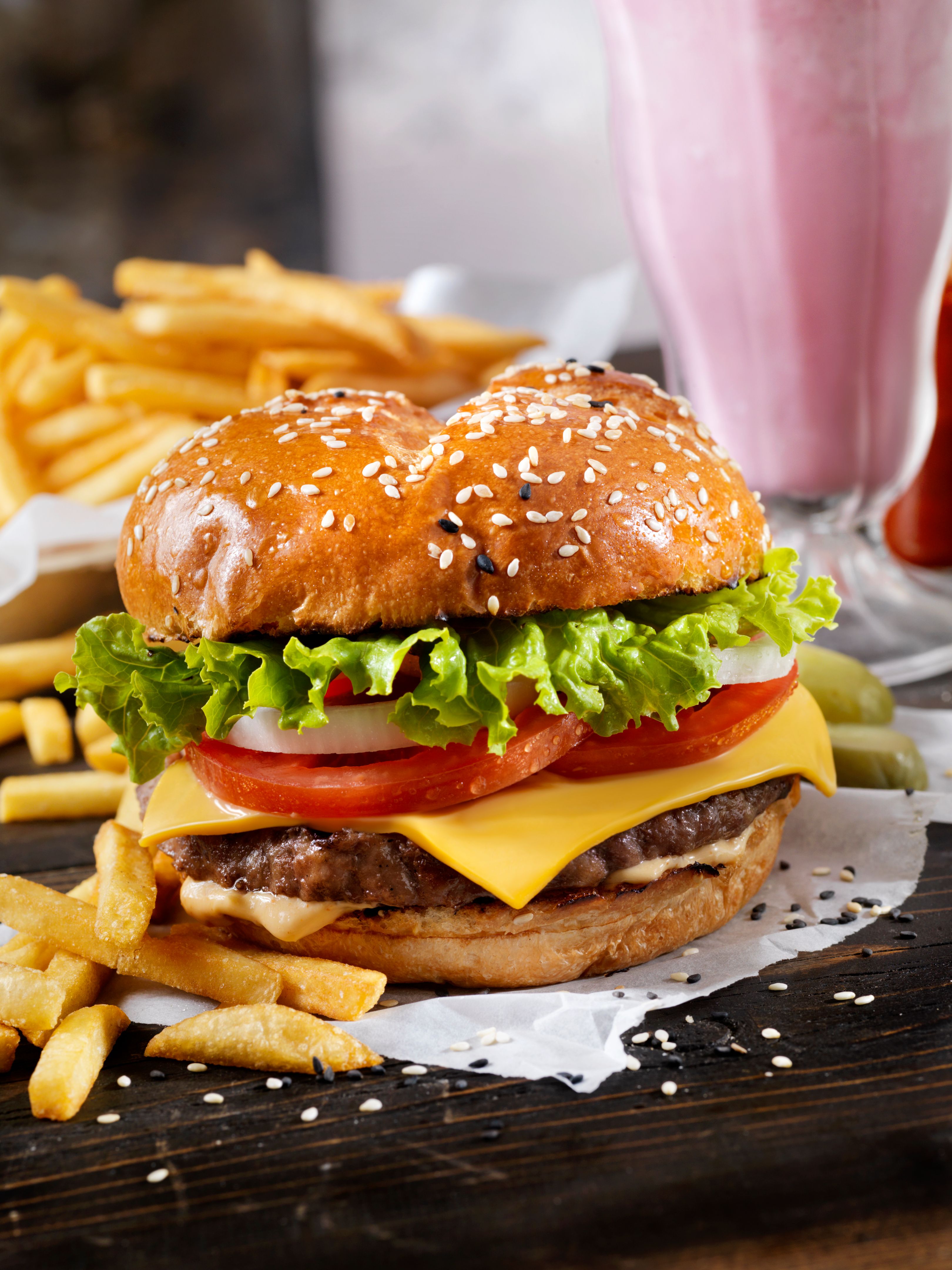 milkshake and burger