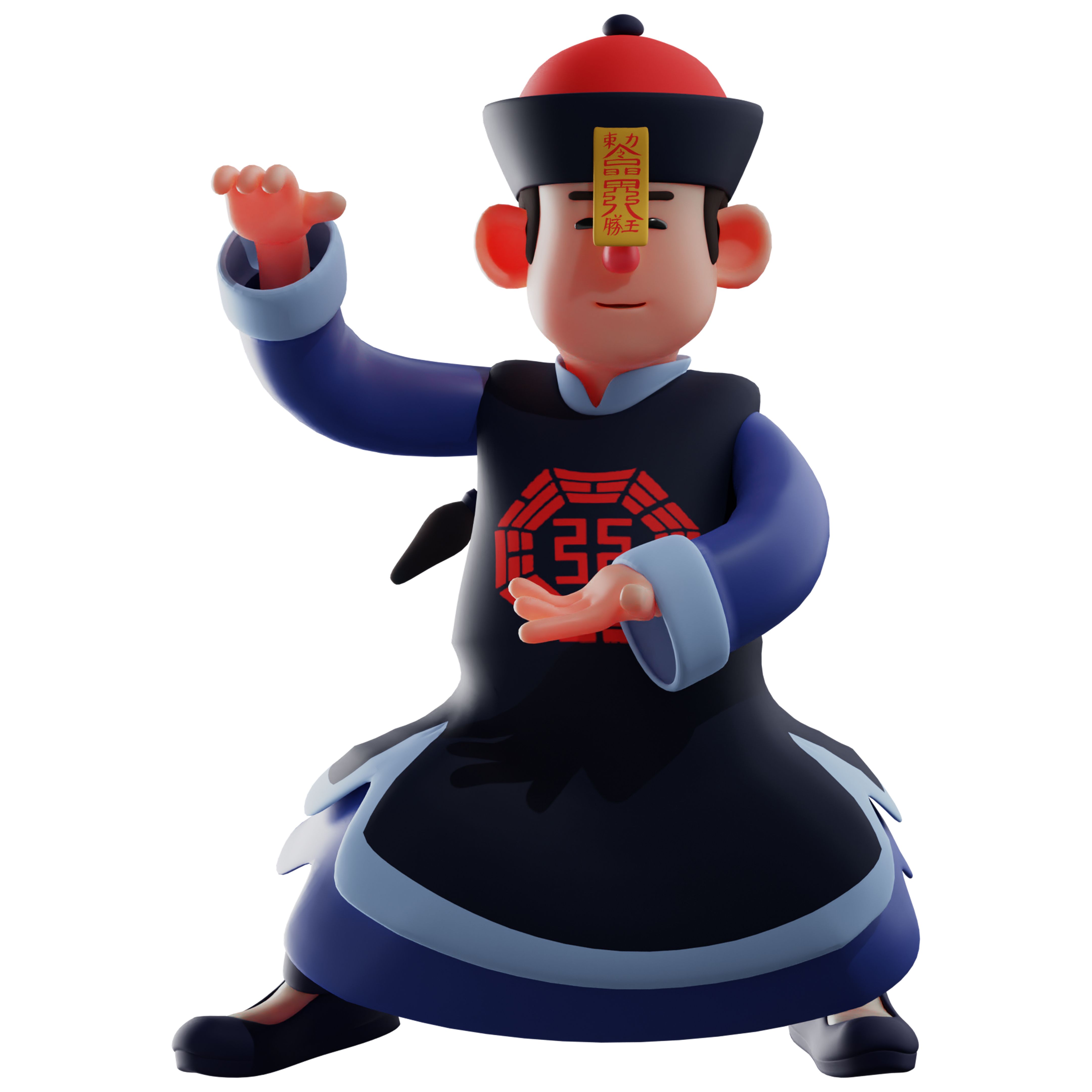 3D Vampire Character showing kung fu poses