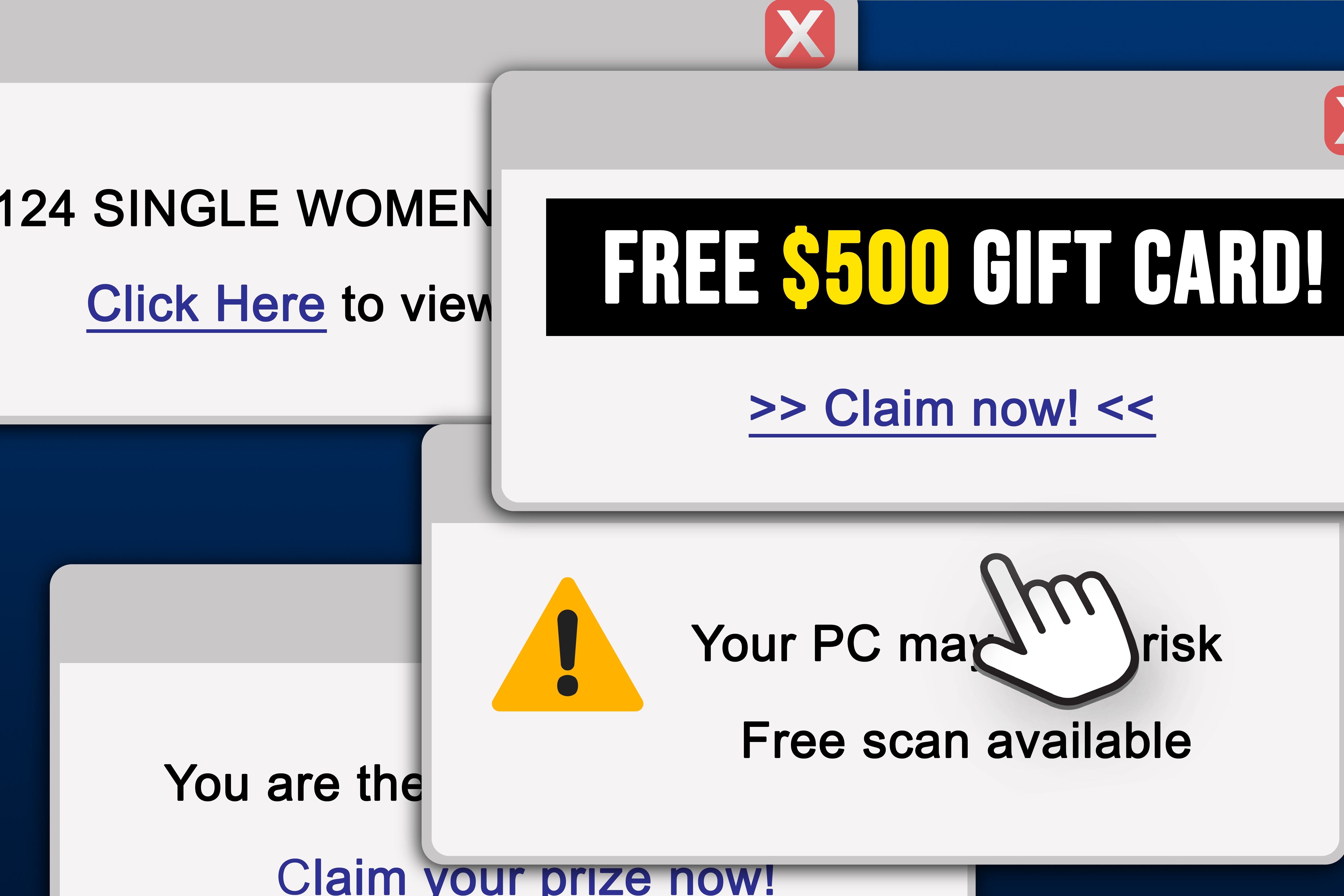 popup ad on computer screen