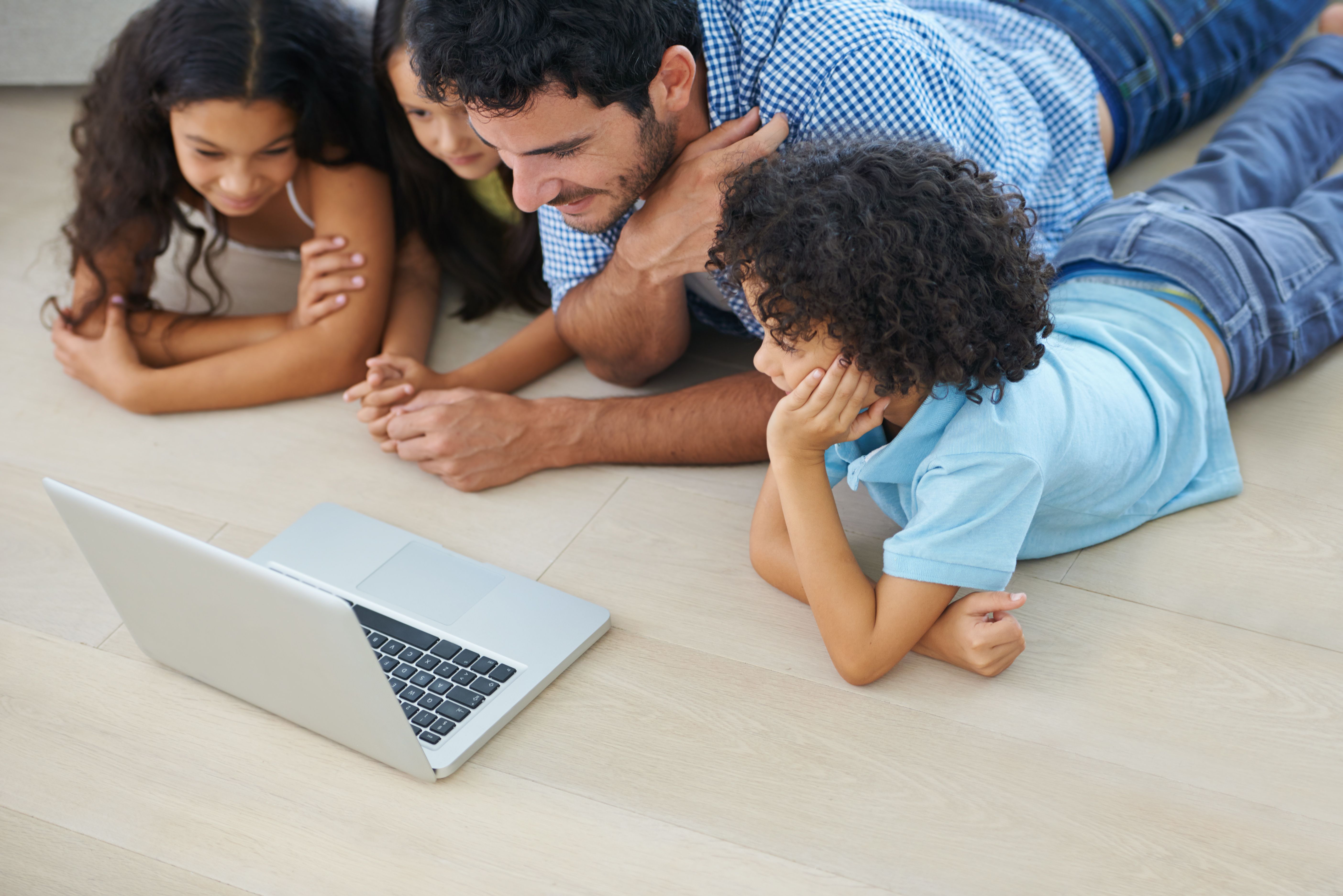 parent using laptop responsibly