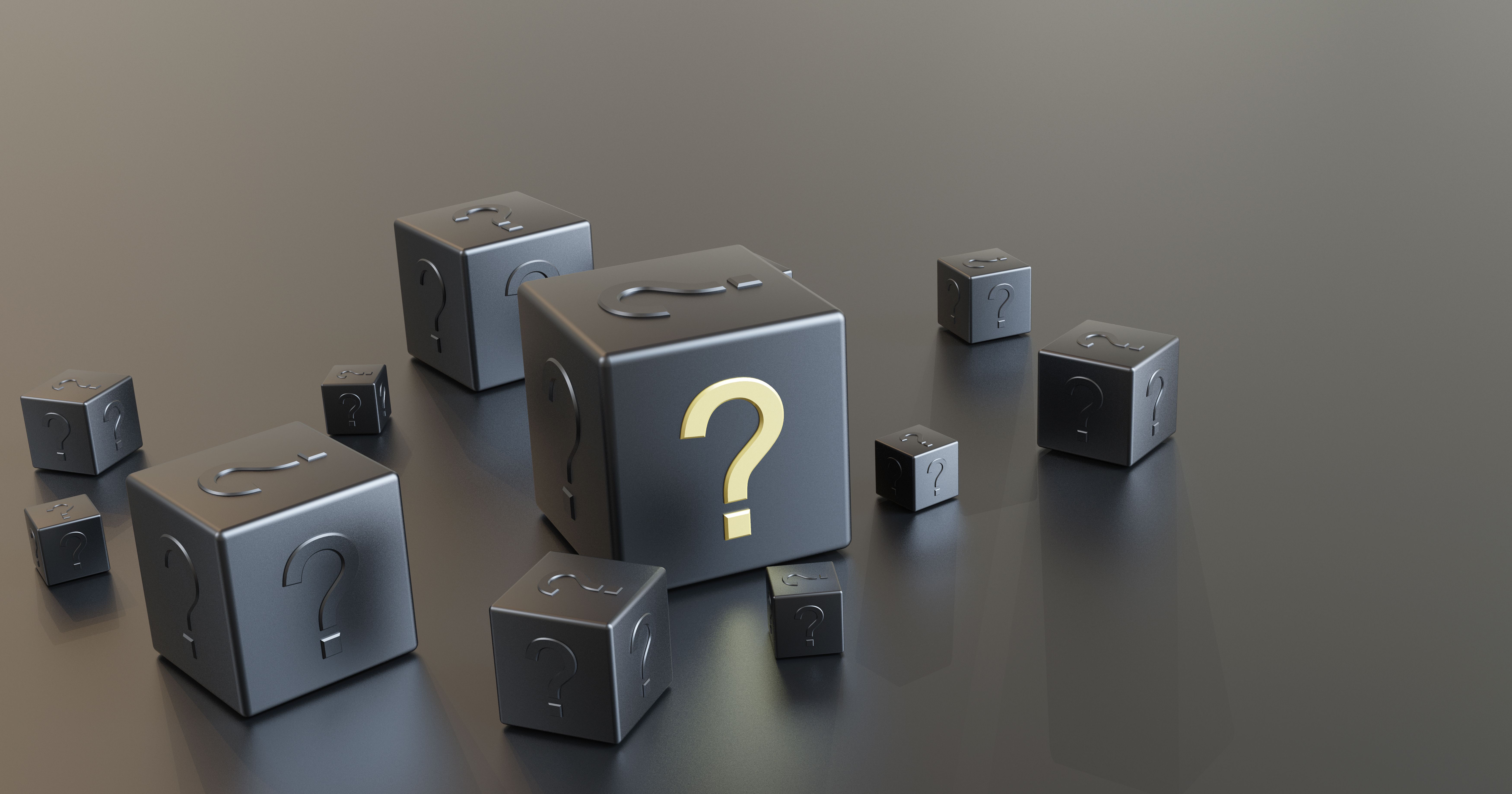 Question Mark On Black Cubes