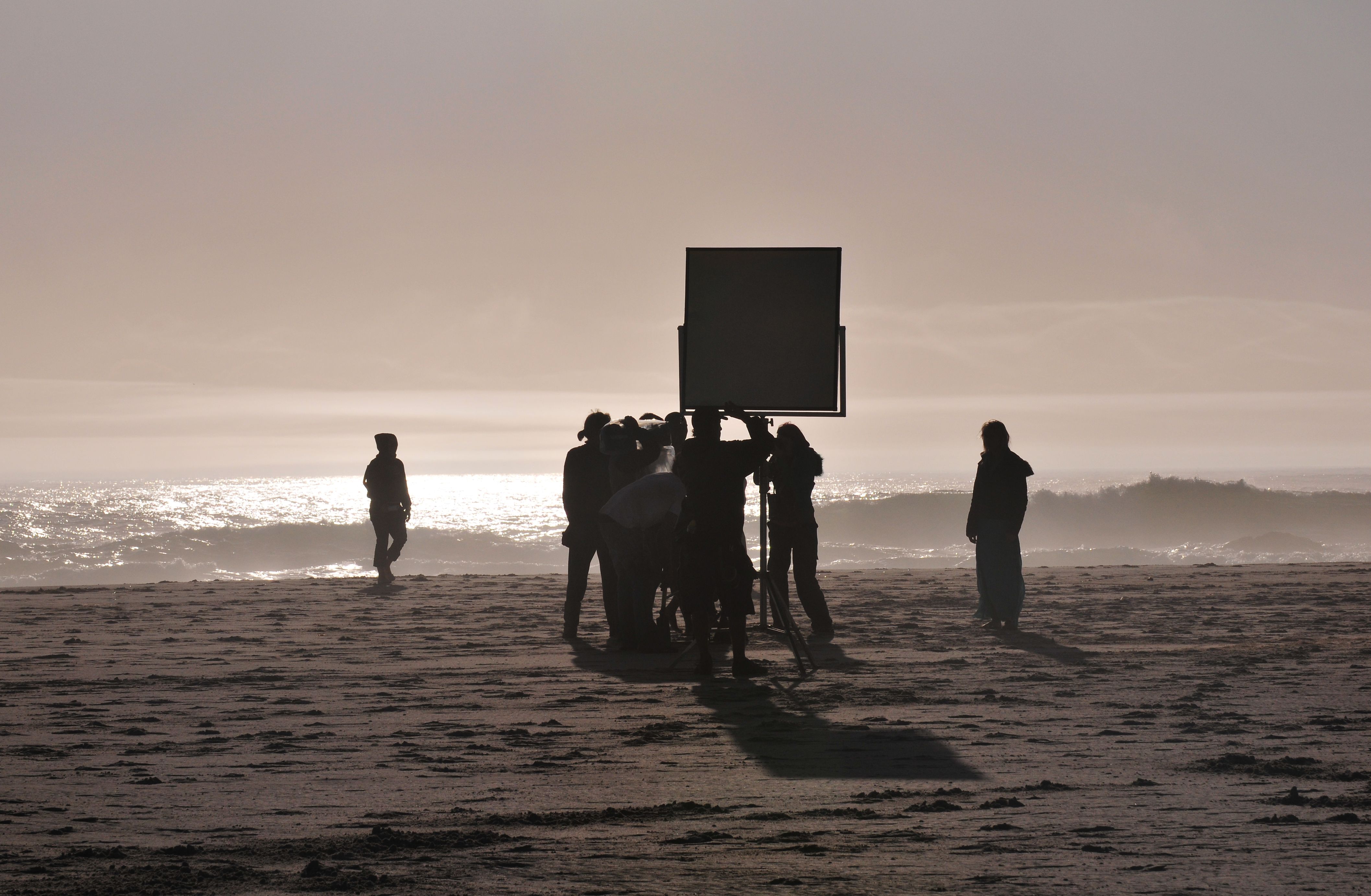 film crew beach