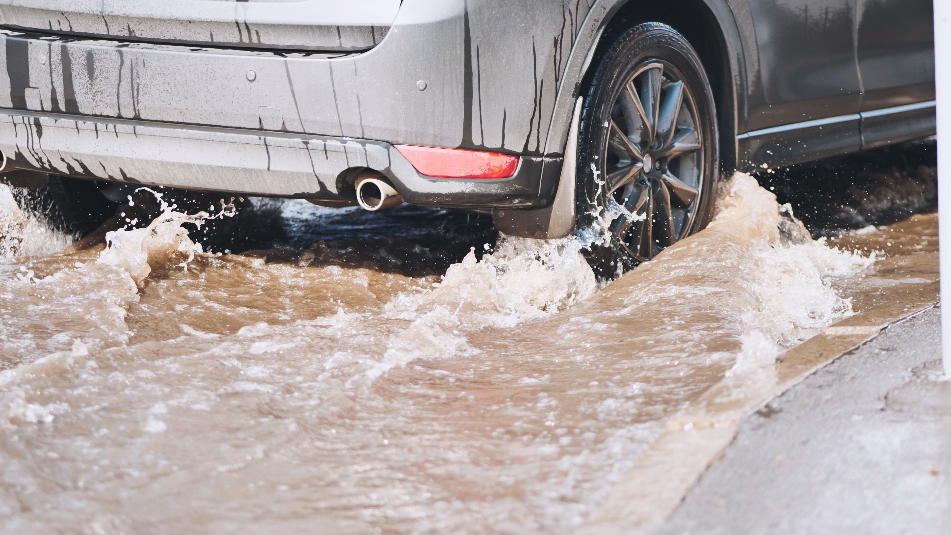 flooded car