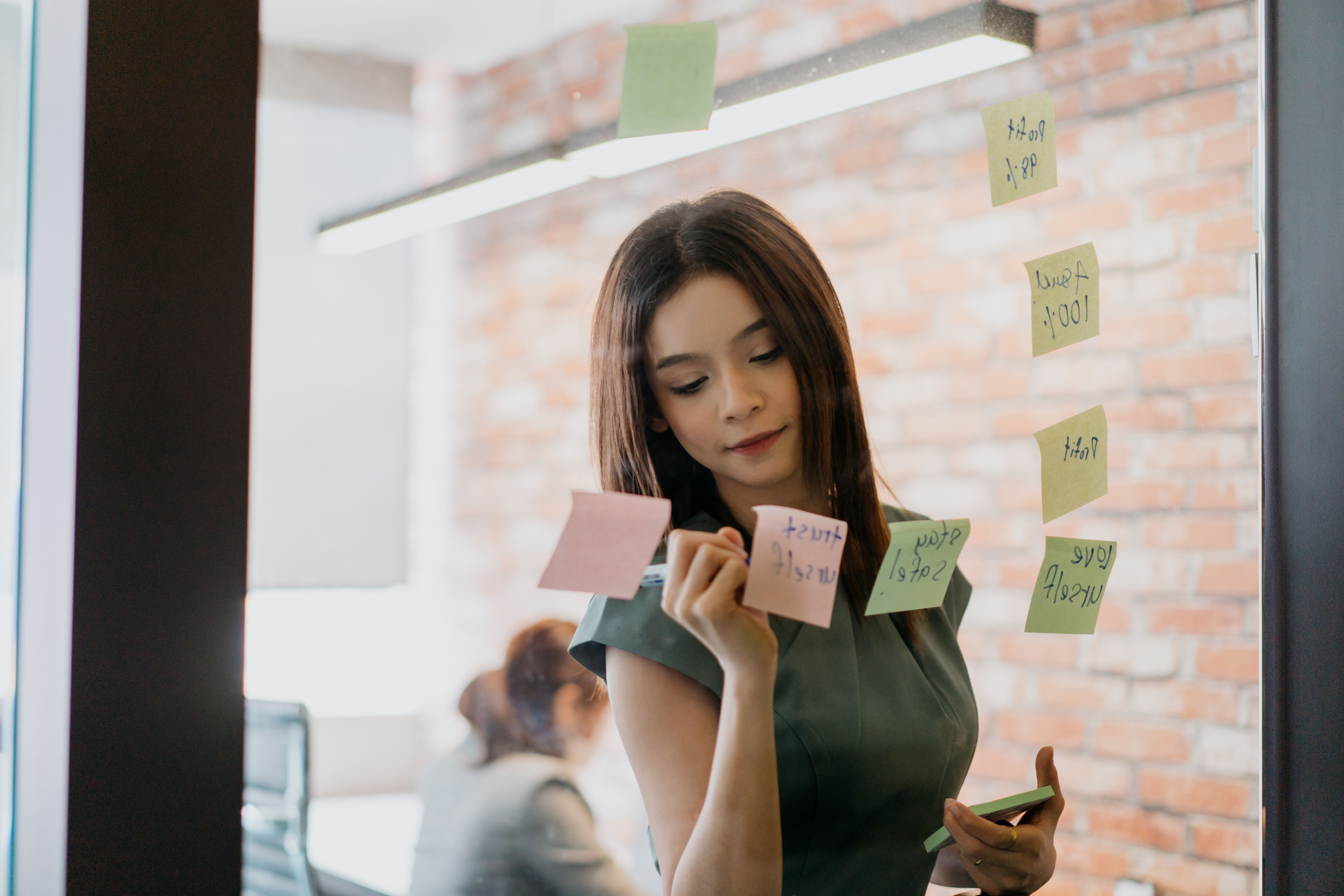 woman entrepreneur brainstorming