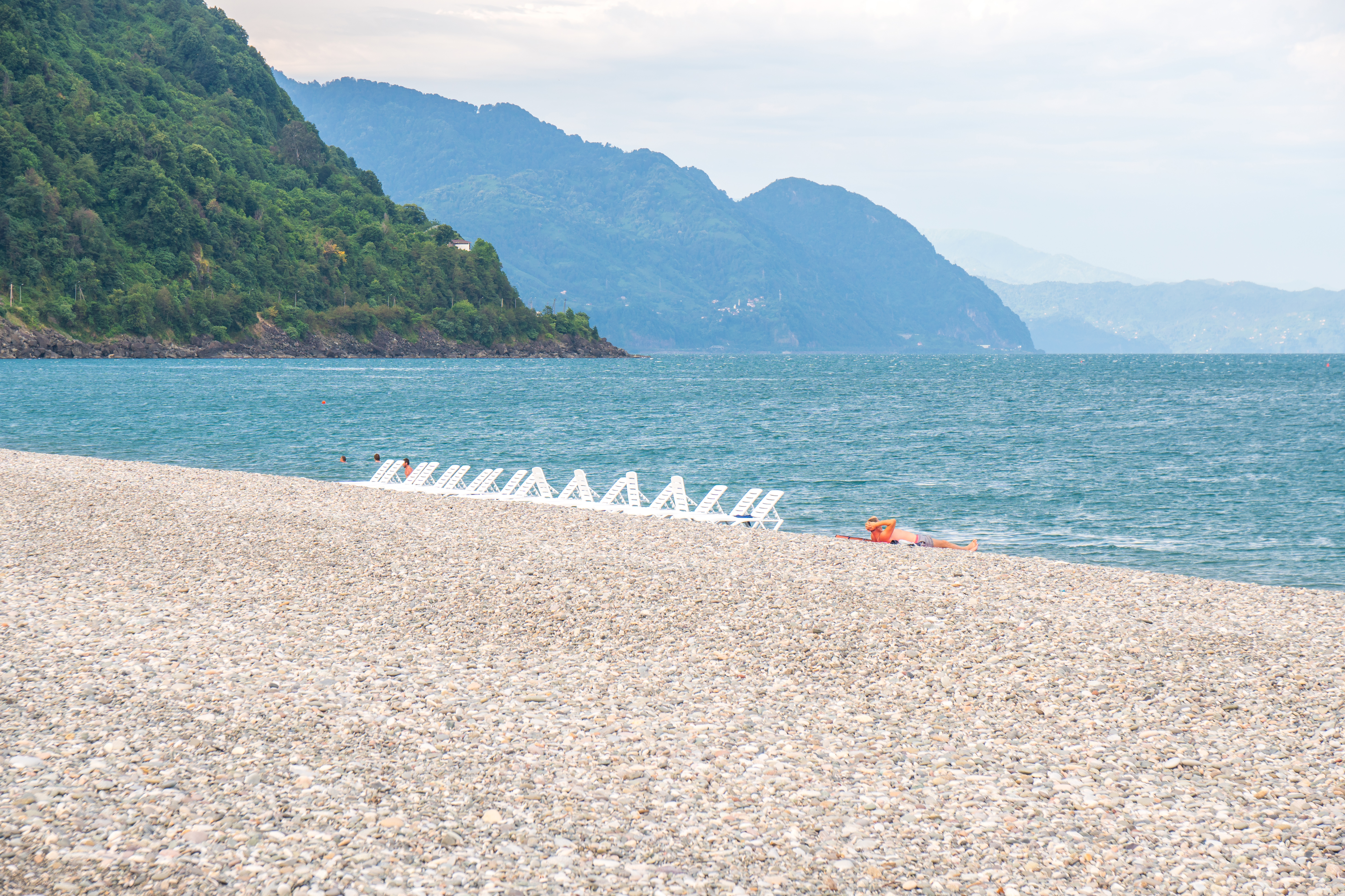 beautiful view of the stony beach in kvariati, Adjara beautiful view of the stony beach in kvariati, Adjara