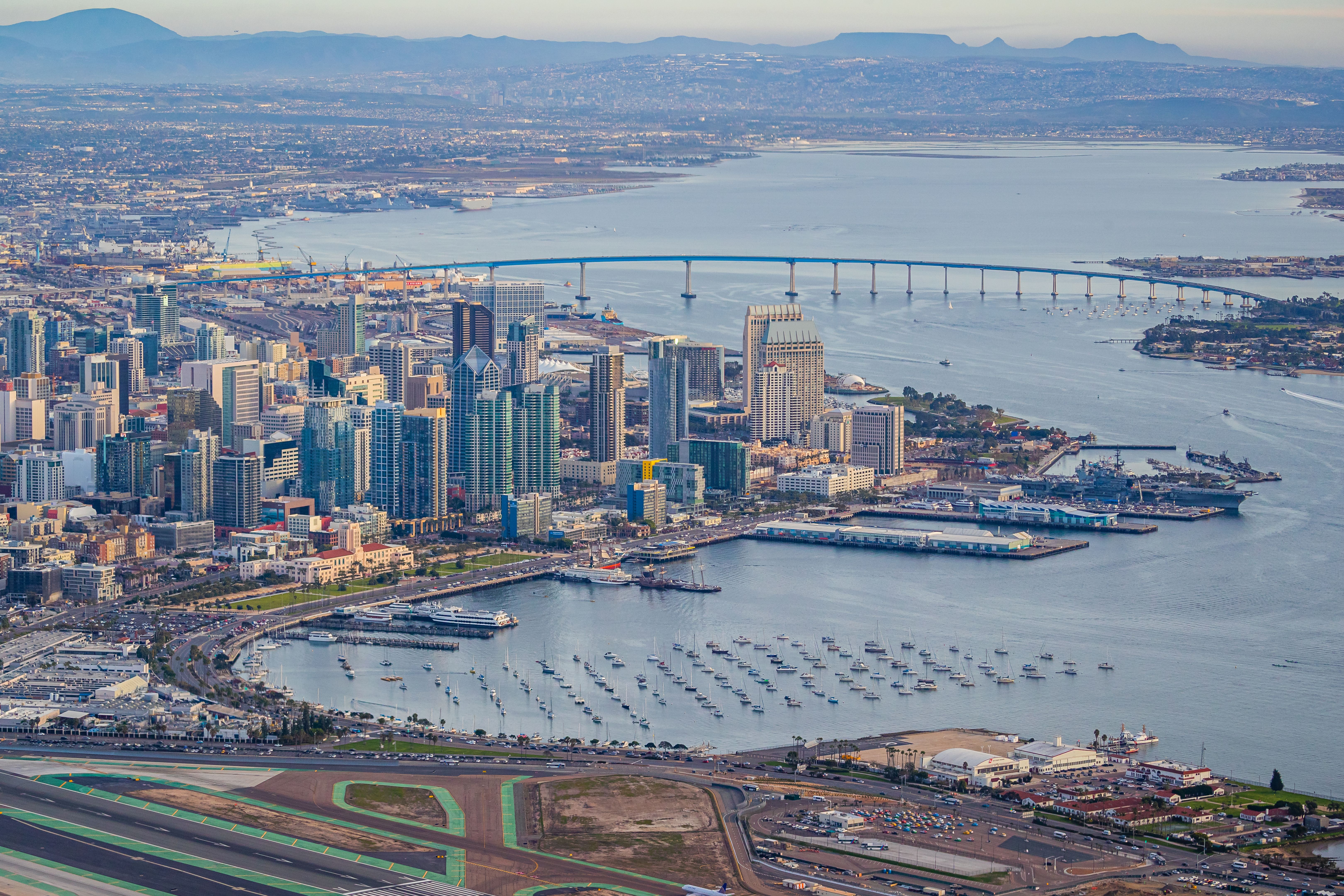Downtown San Diego Intentional Airport Skyline Photography Downtown San Diego Intentional Airport Skyline Photography