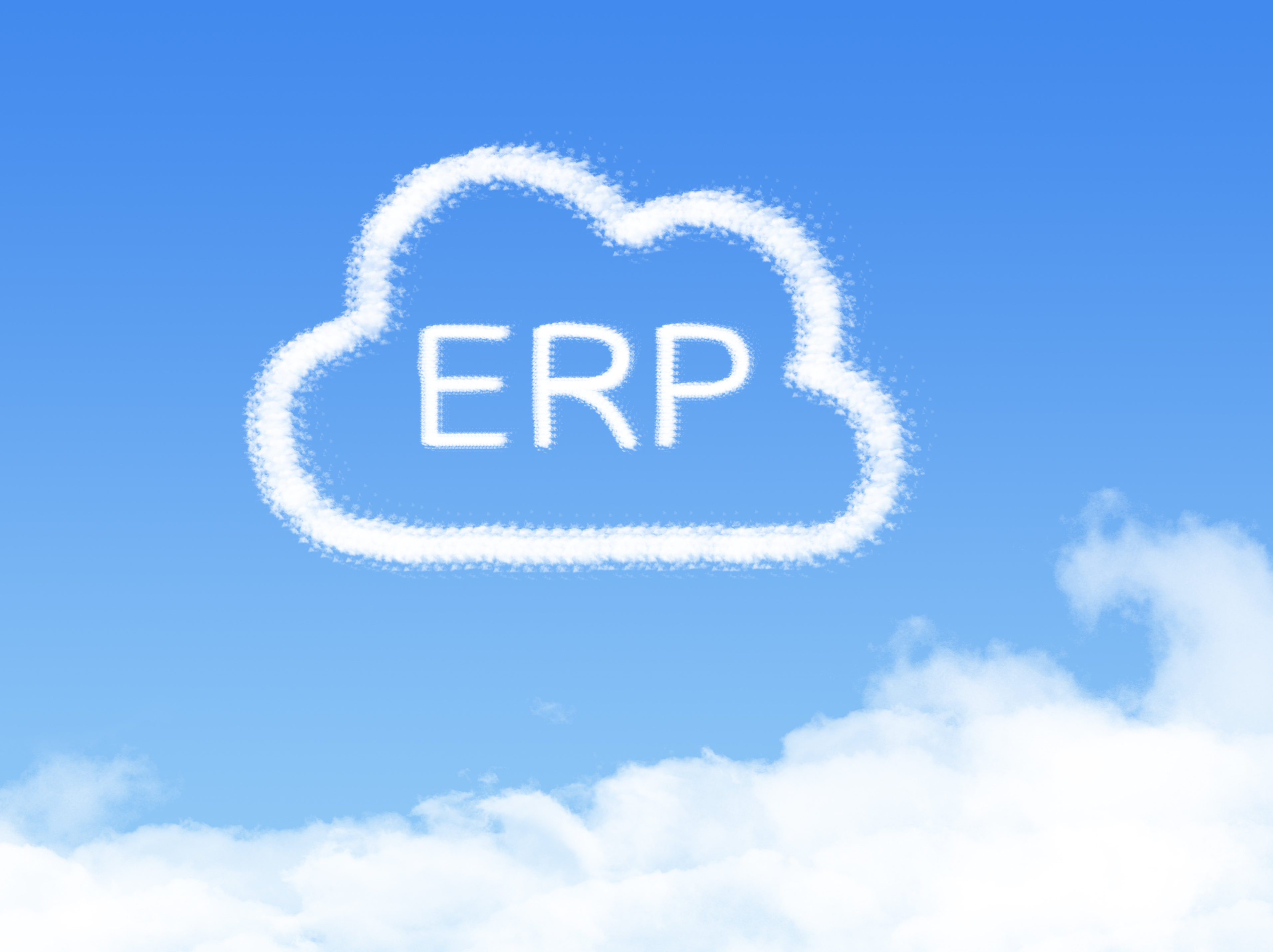 ERP cloud shape on blue sky