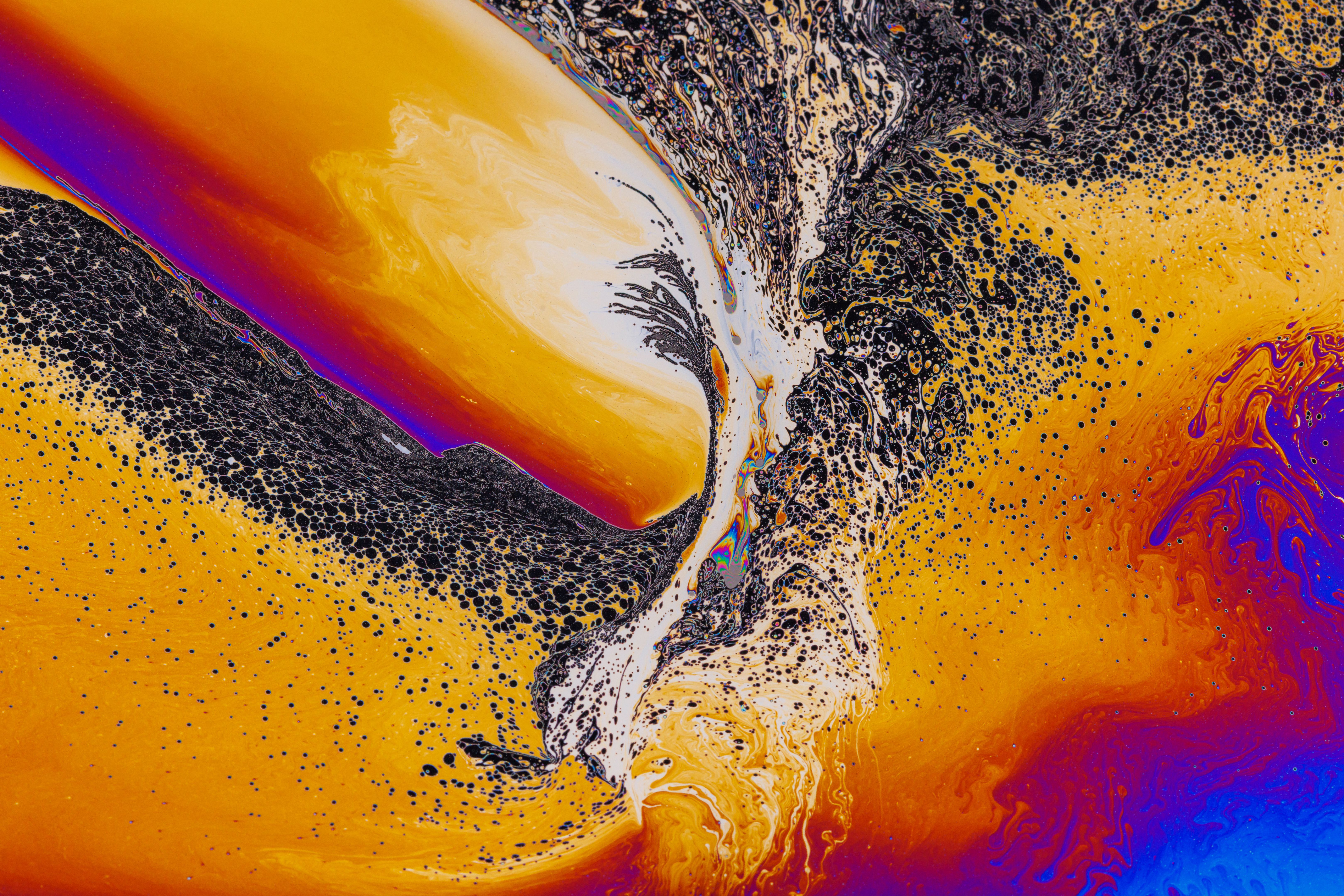 Fluid soap bubble psychedelic colorful abstract art