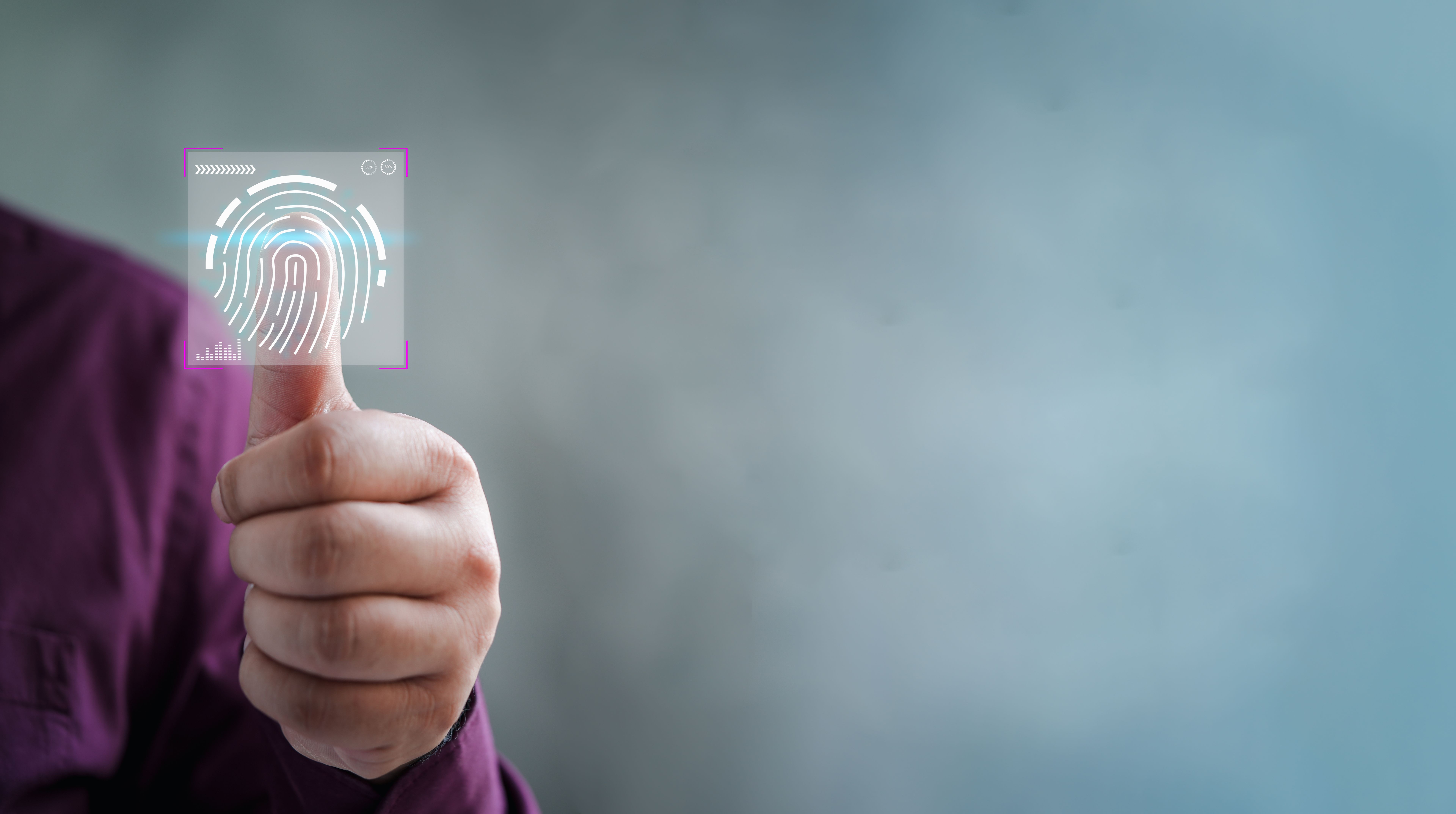 person scanning fingerprints