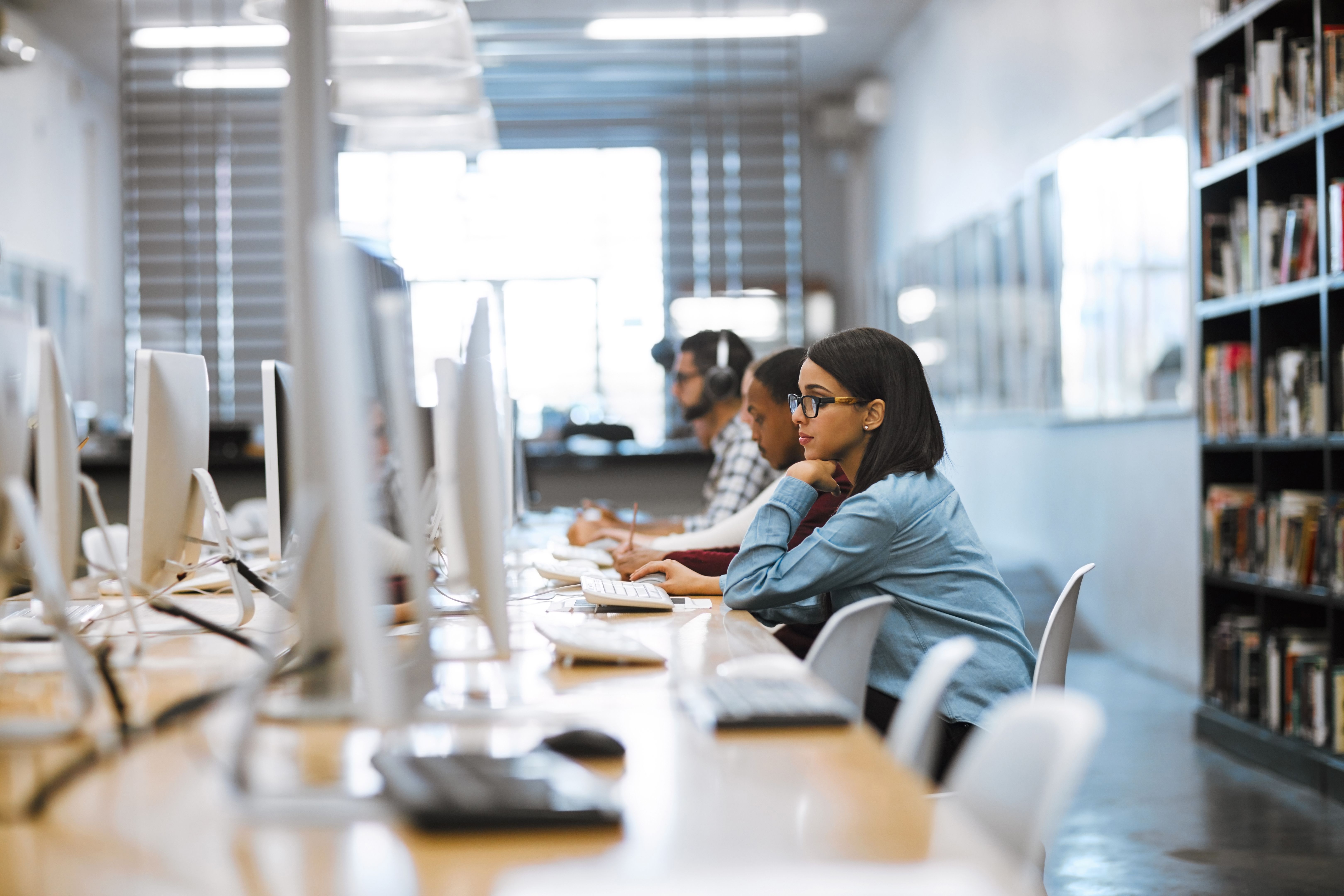 students using computers