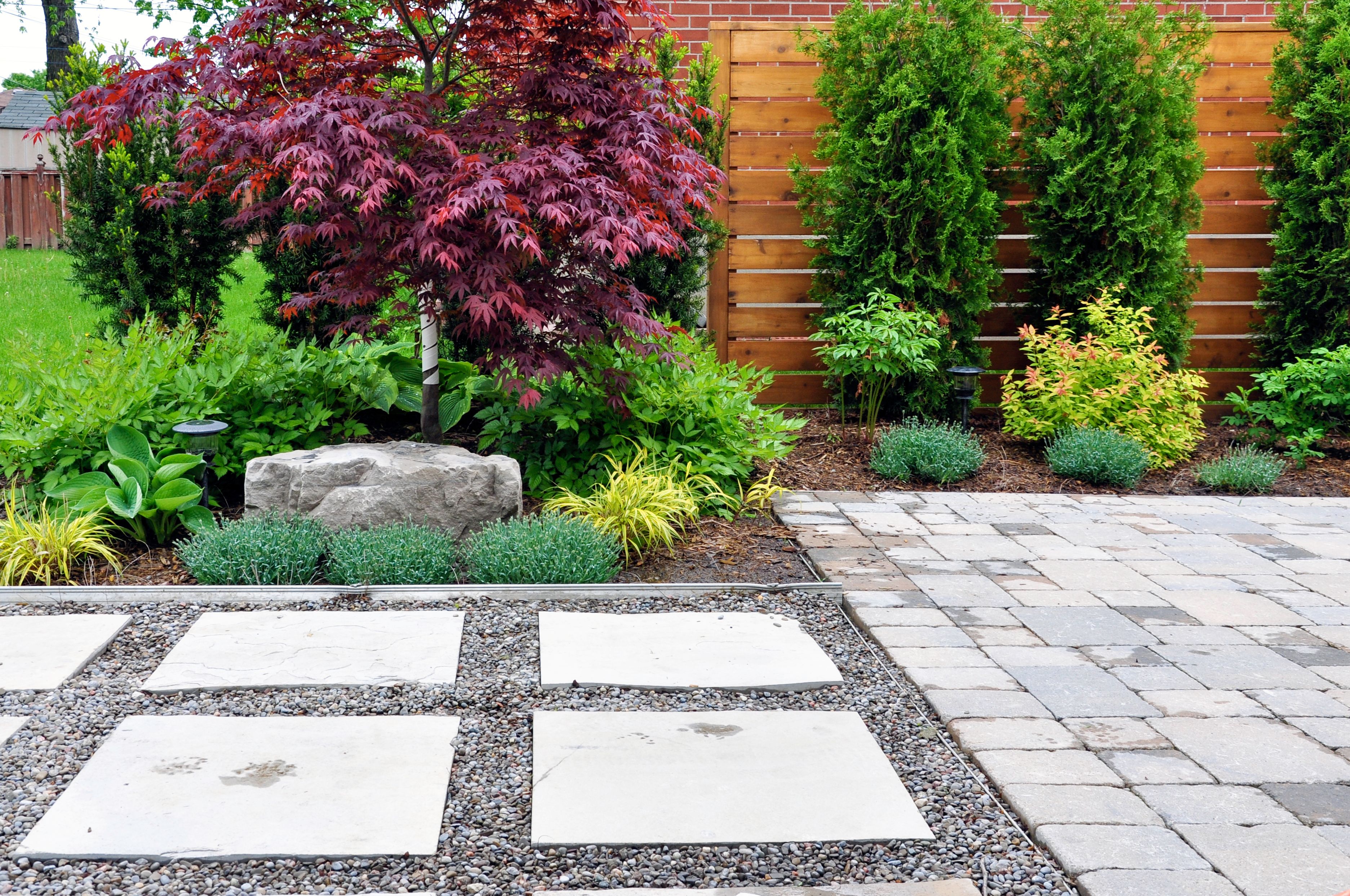 landscaping around fence