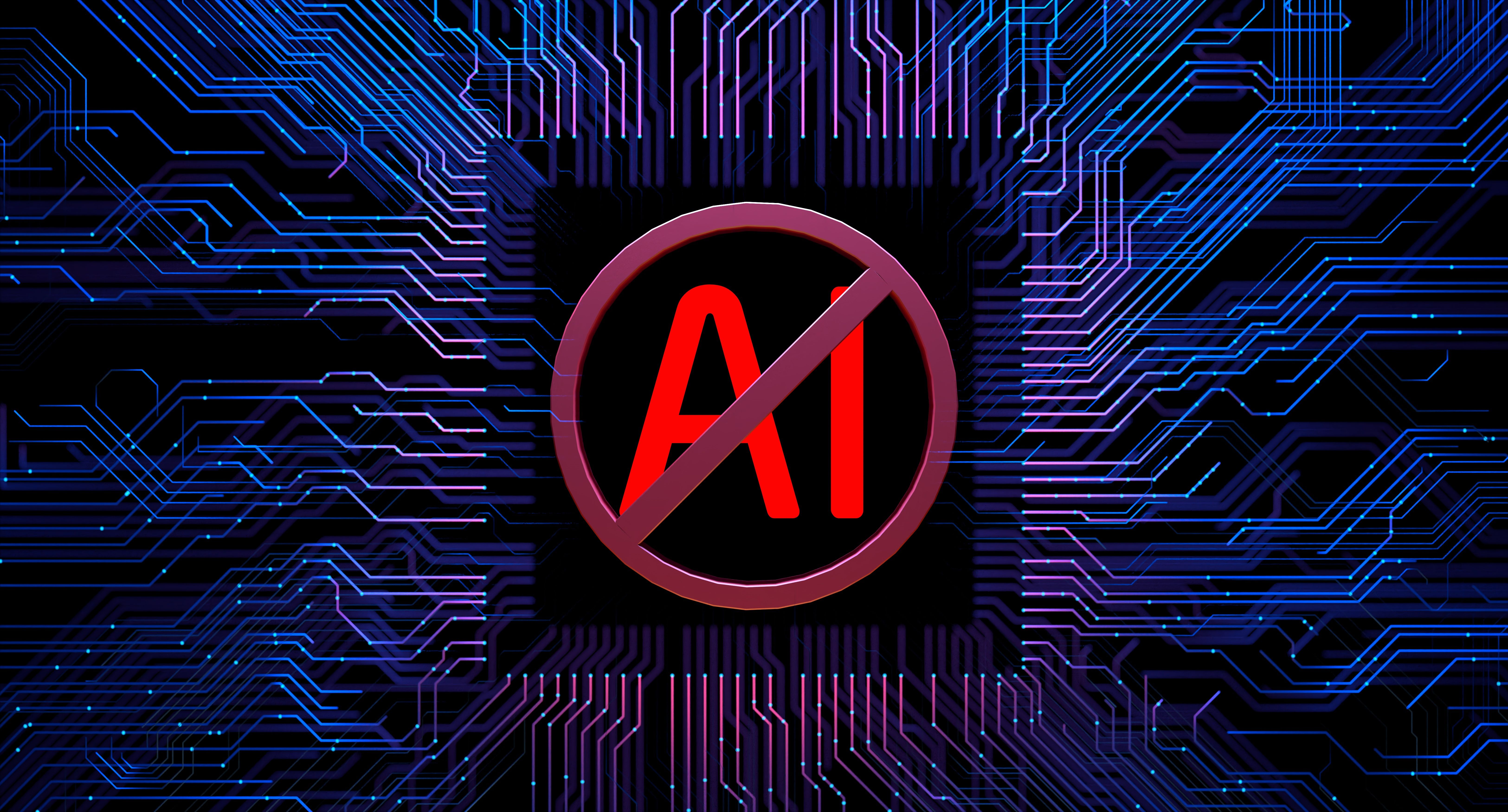 No AI Artificial Intelligence, Ban AI, Stop AI, Technology, Robot, Futuristic, Data Science, Data Analytics, A.I.