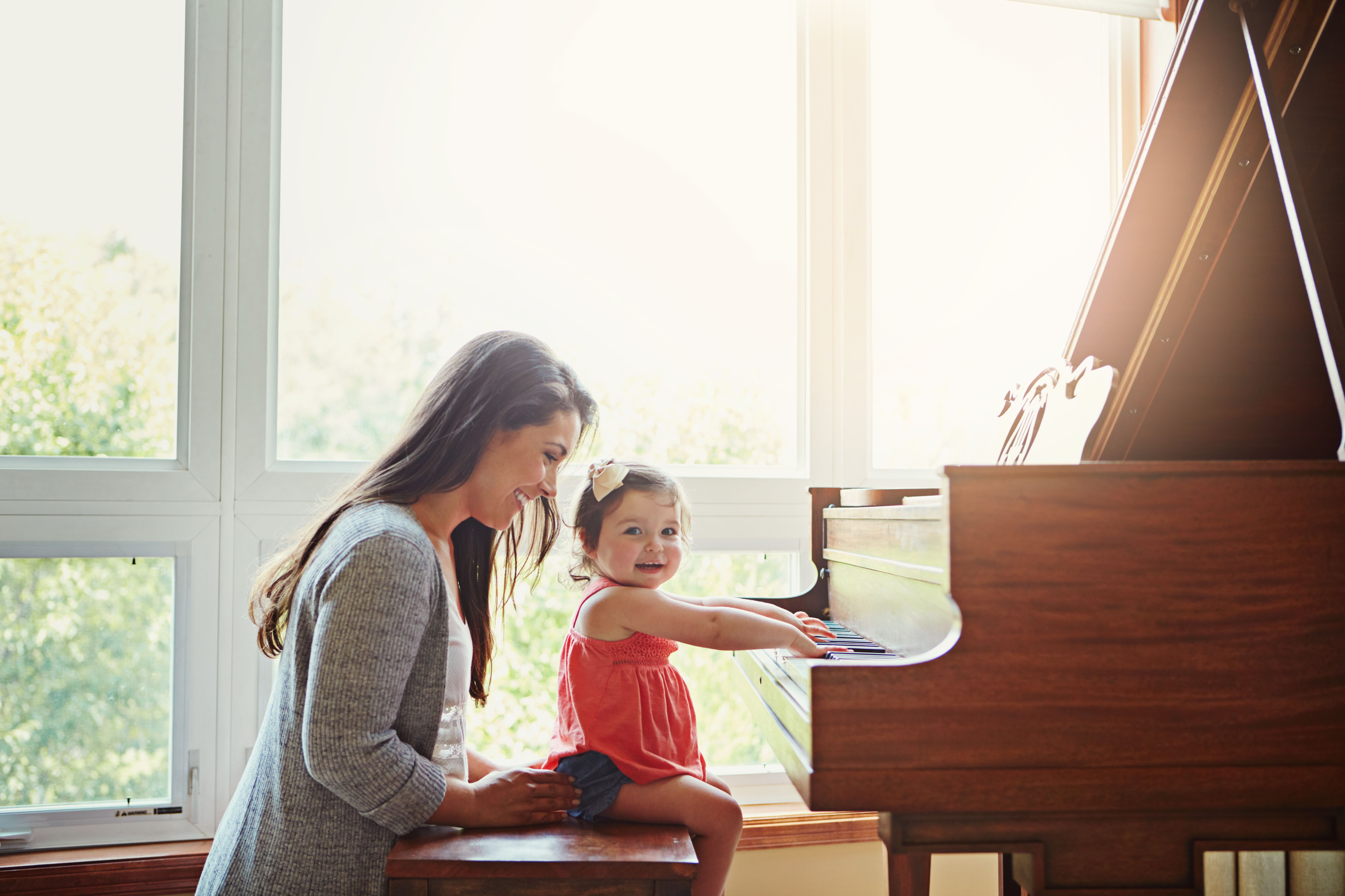 child playing piano