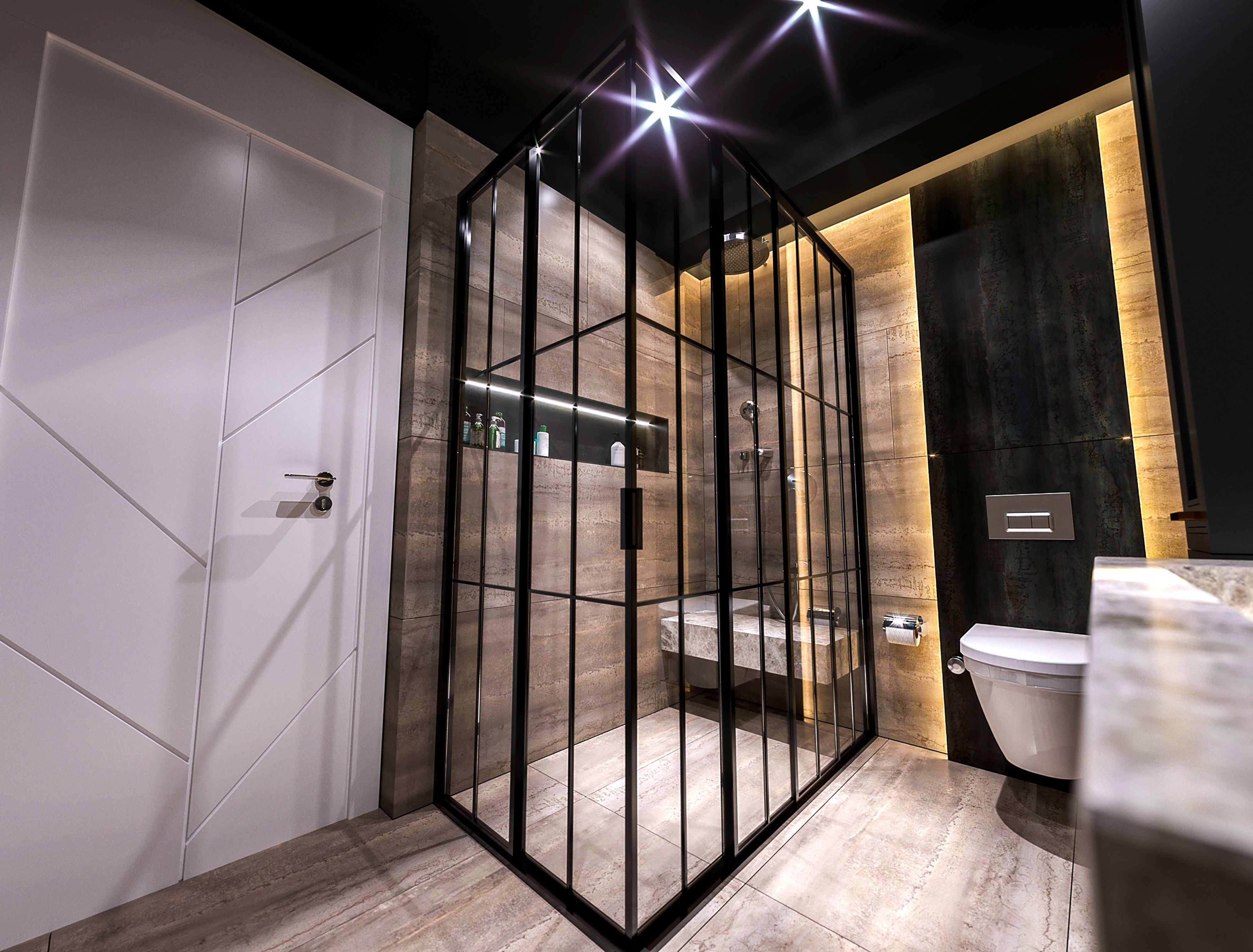 modern shower design, modern bathroom