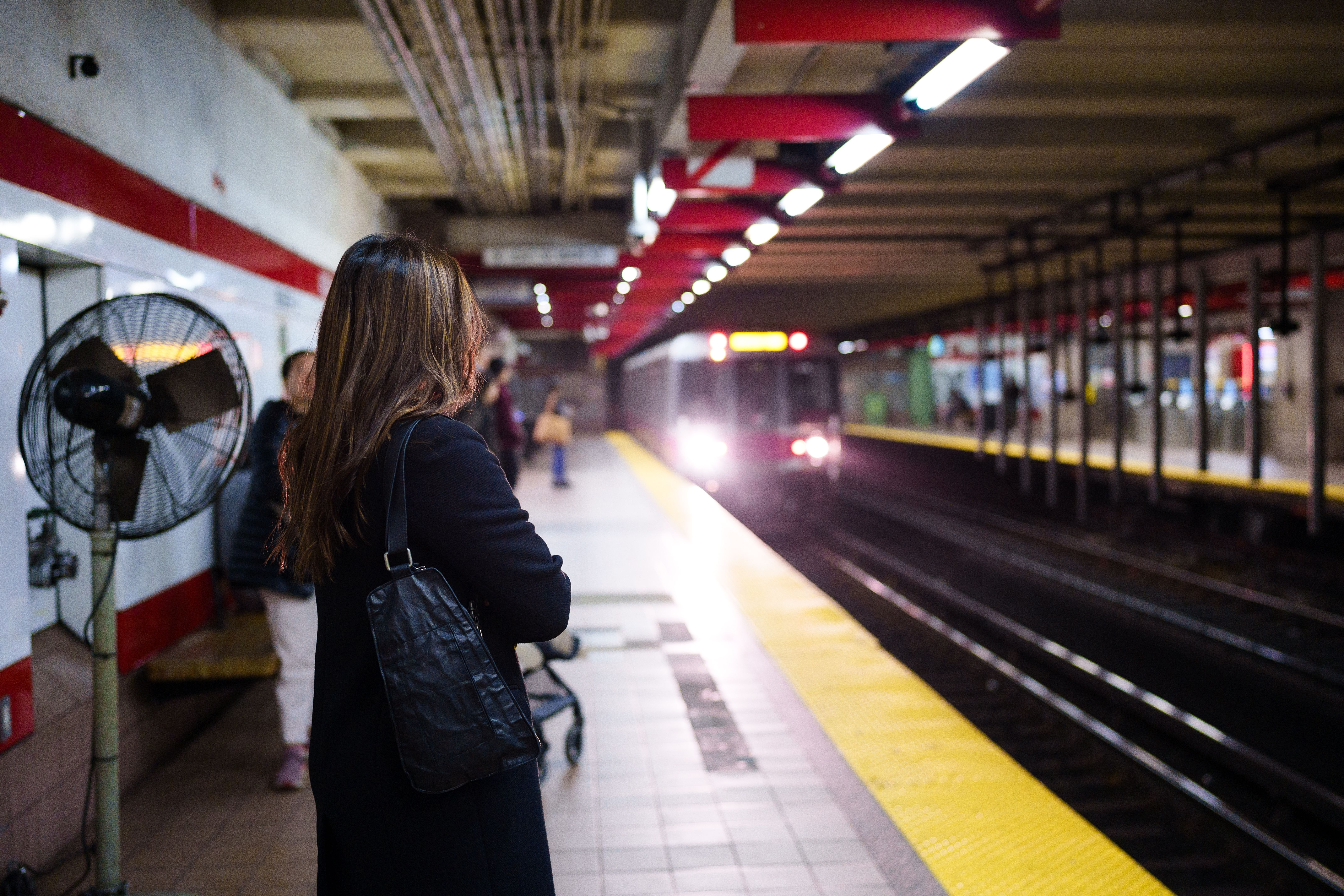 Woman at subway station