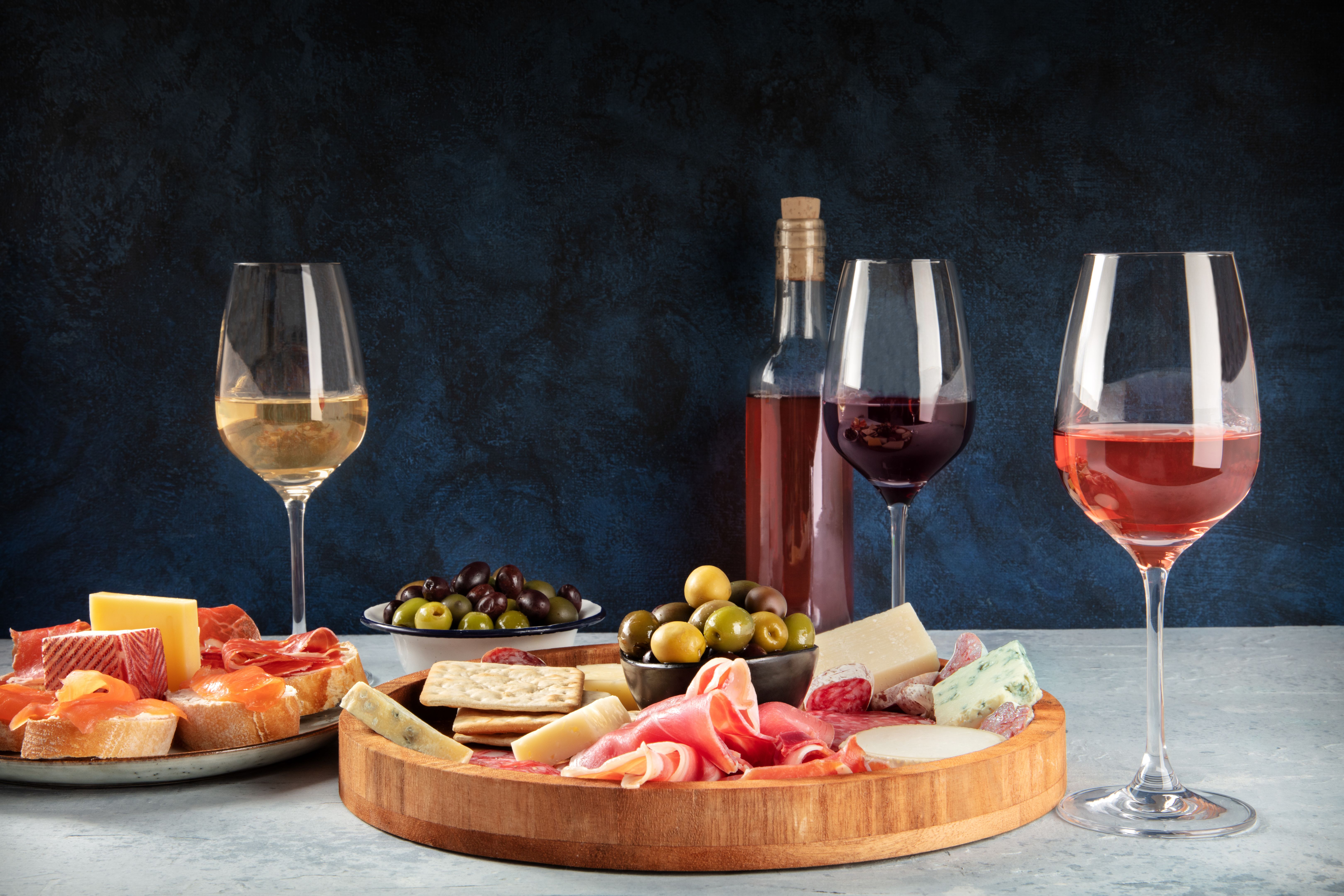 wine and deli meats