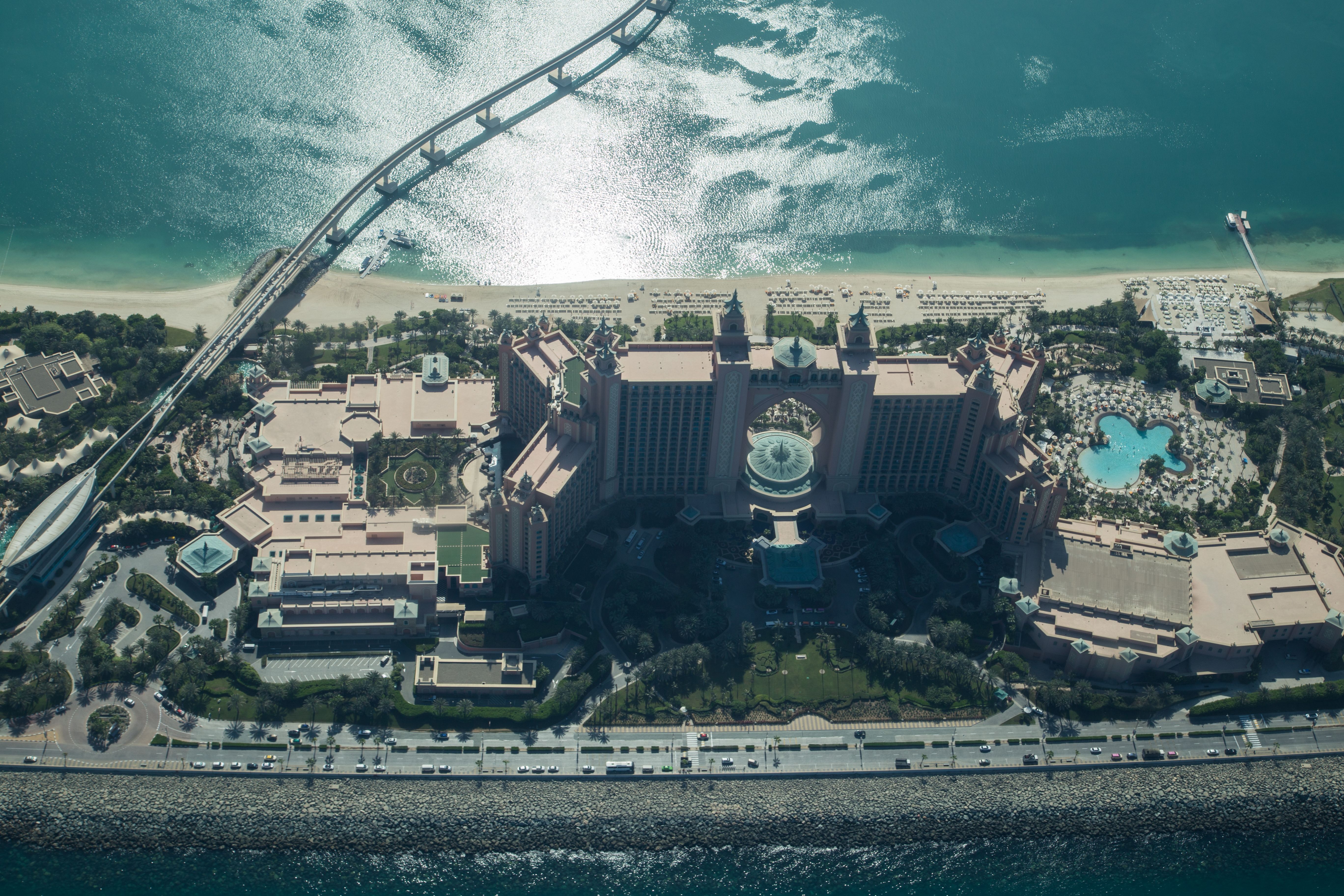 Atlantis The Palm Hotel aerial view