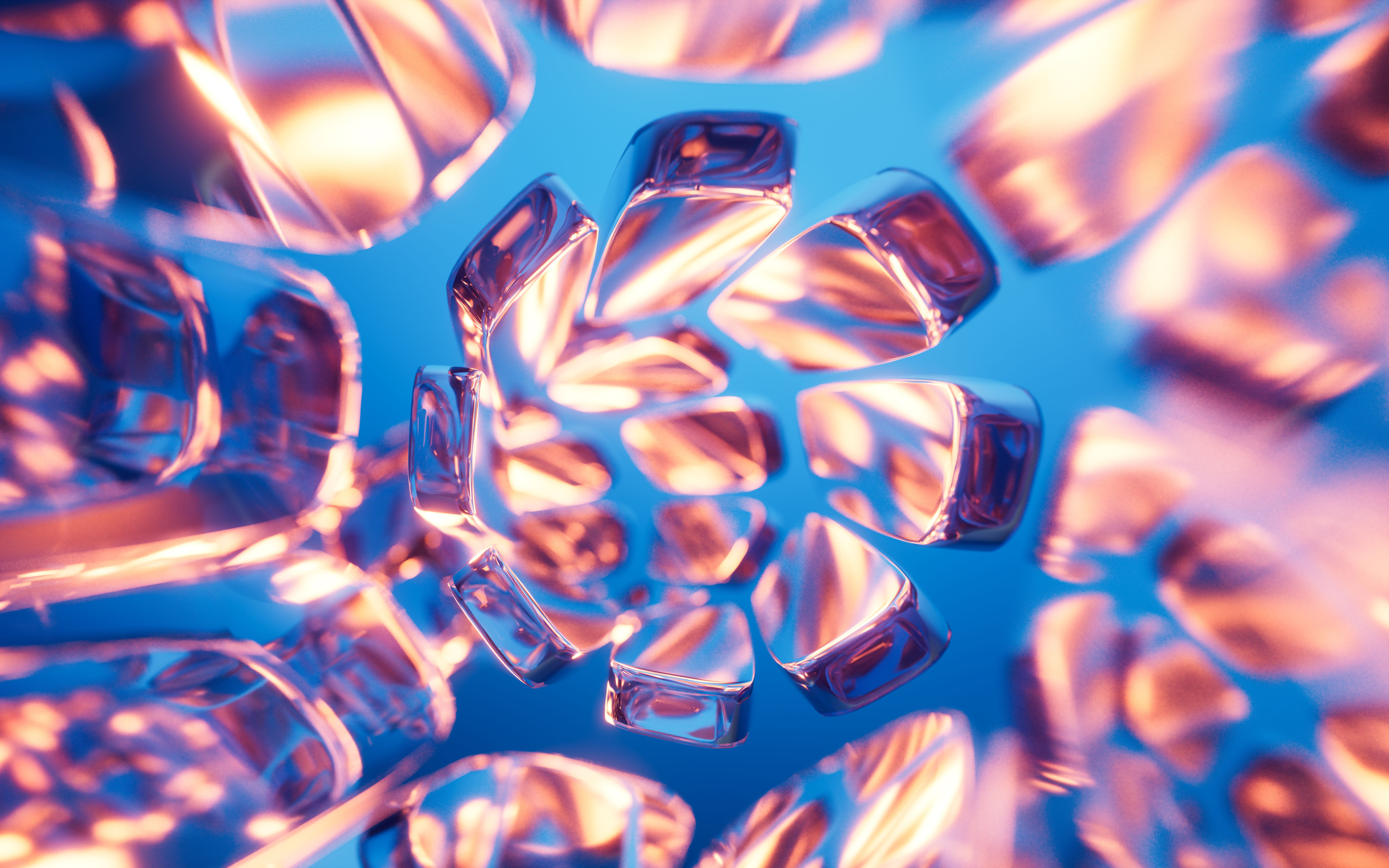 Abstract glass geometry background, 3d rendering.