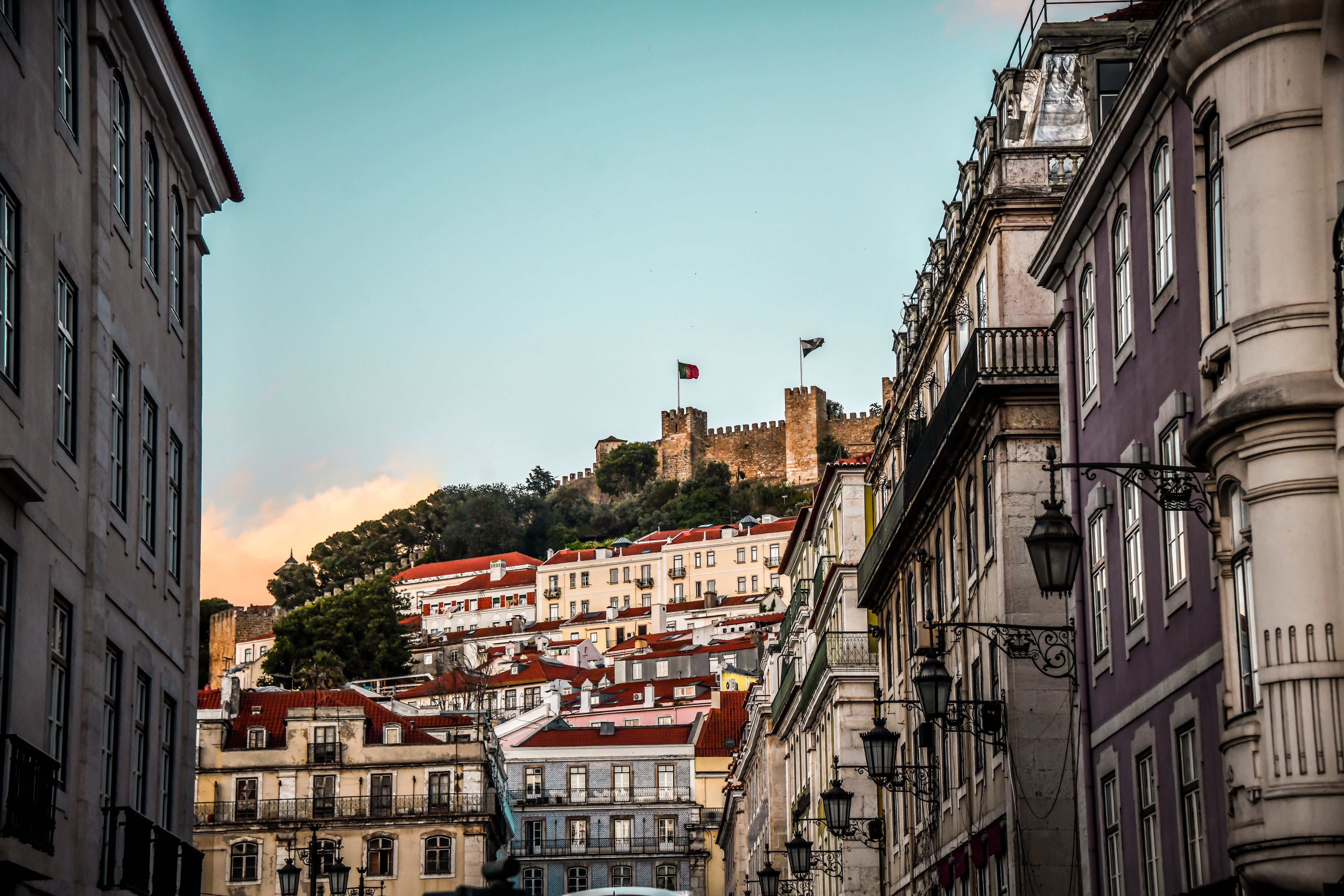 Castelo de São Jorge Overlooking City Center In Lisbon, Portugal