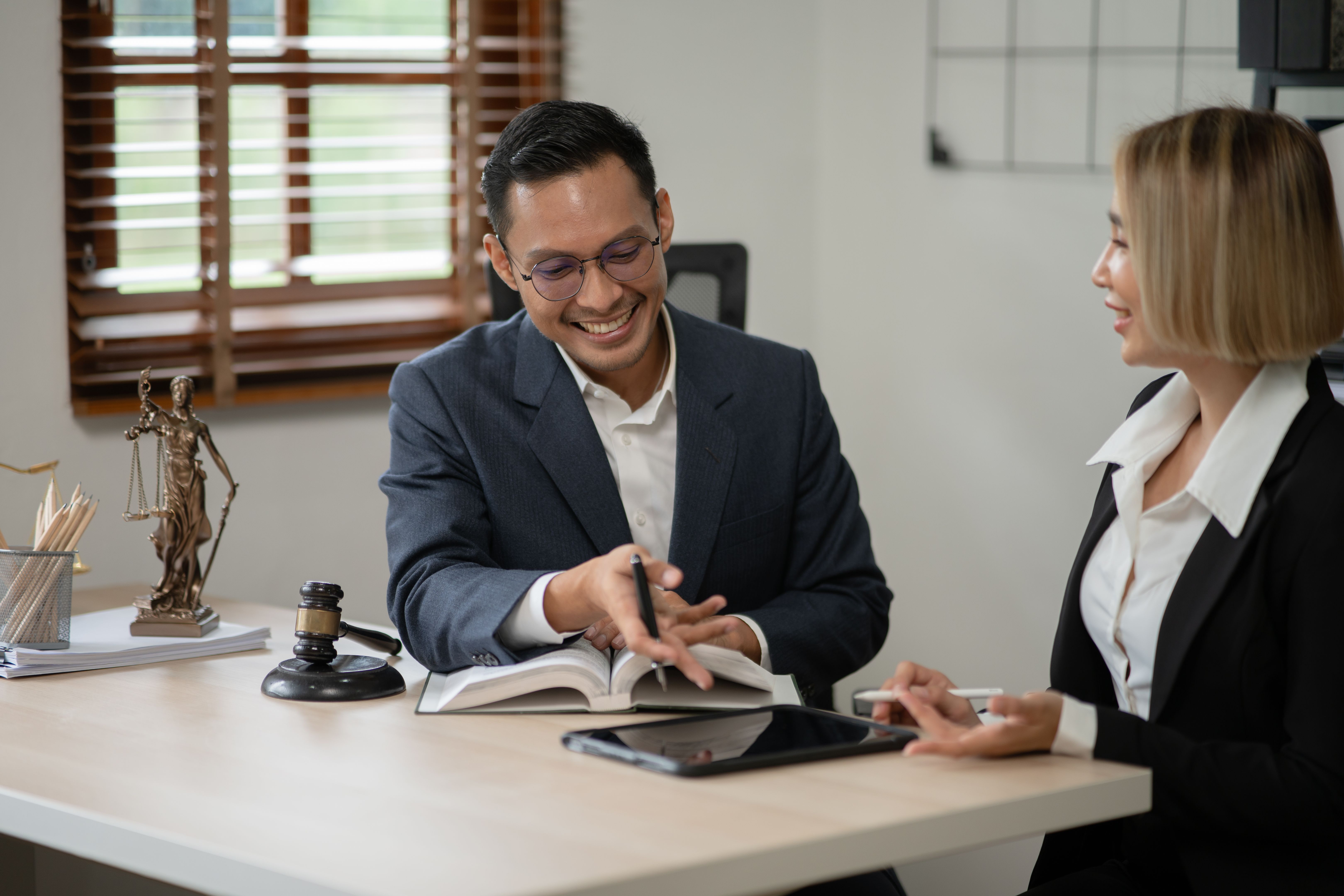 lawyer or judge consult having team meeting with client, Law and Legal services concept