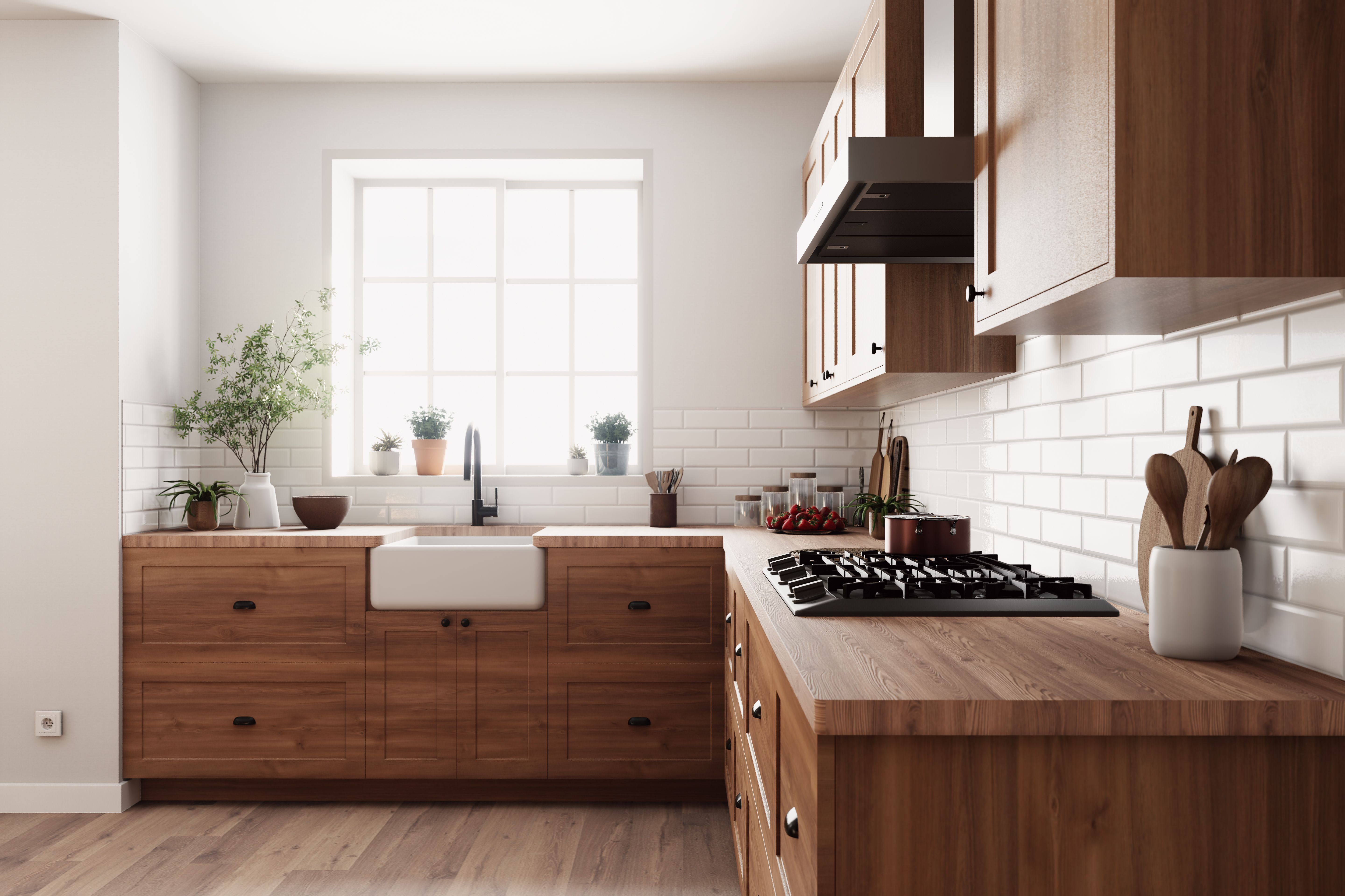 natural wood cabinetry