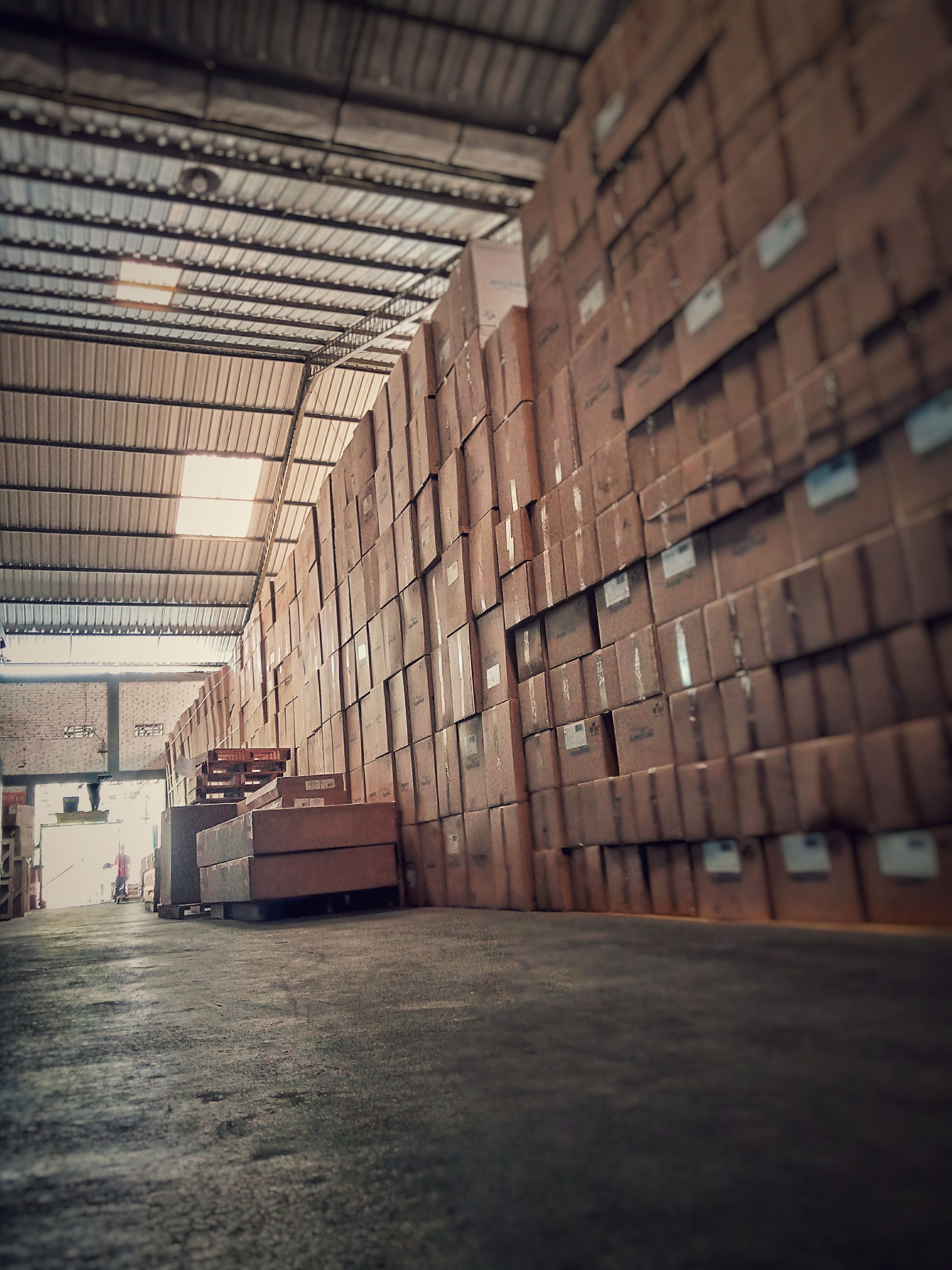 Packed goods in a warehouse