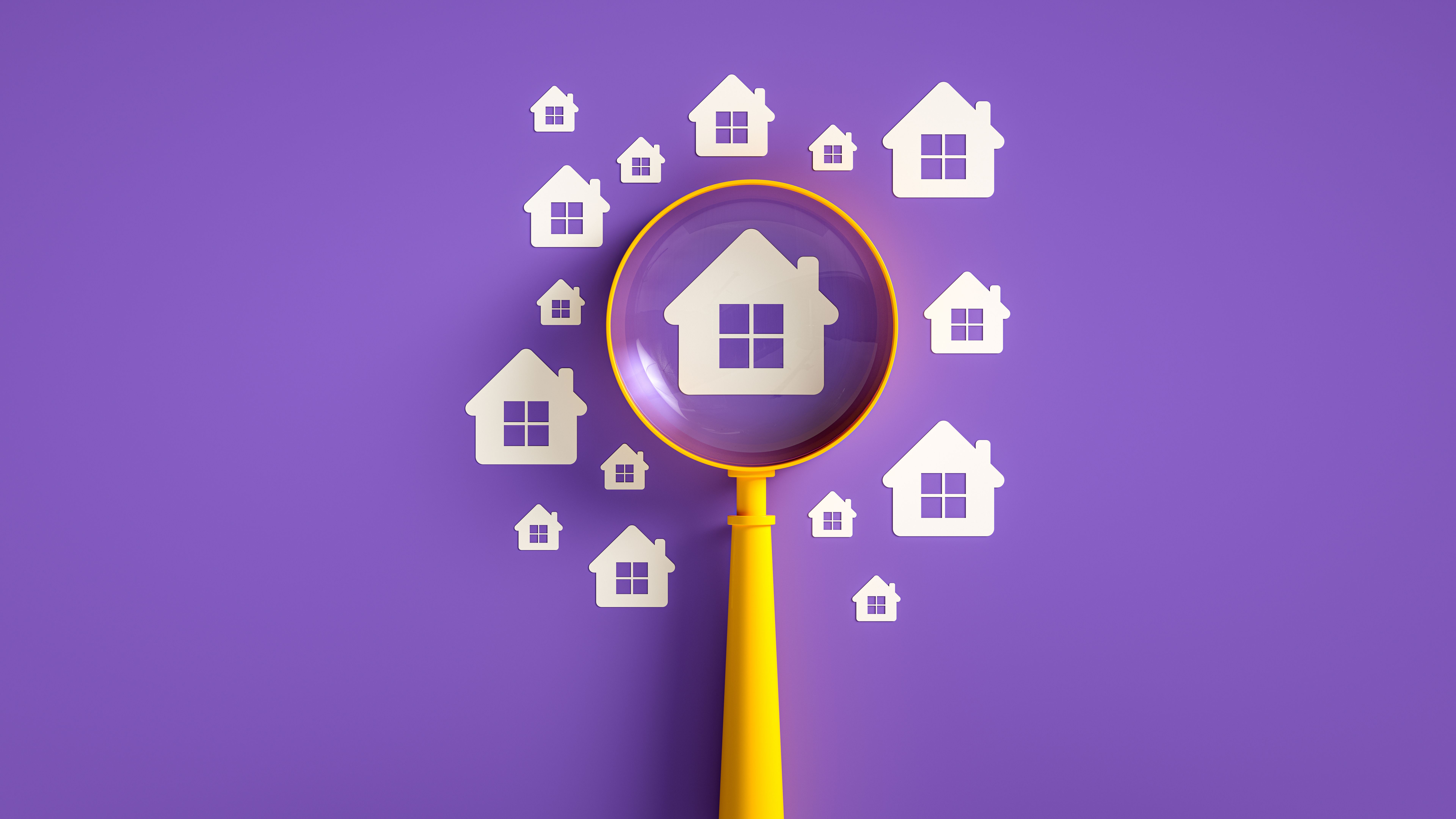 House Search Magnifying Glass Real Estate