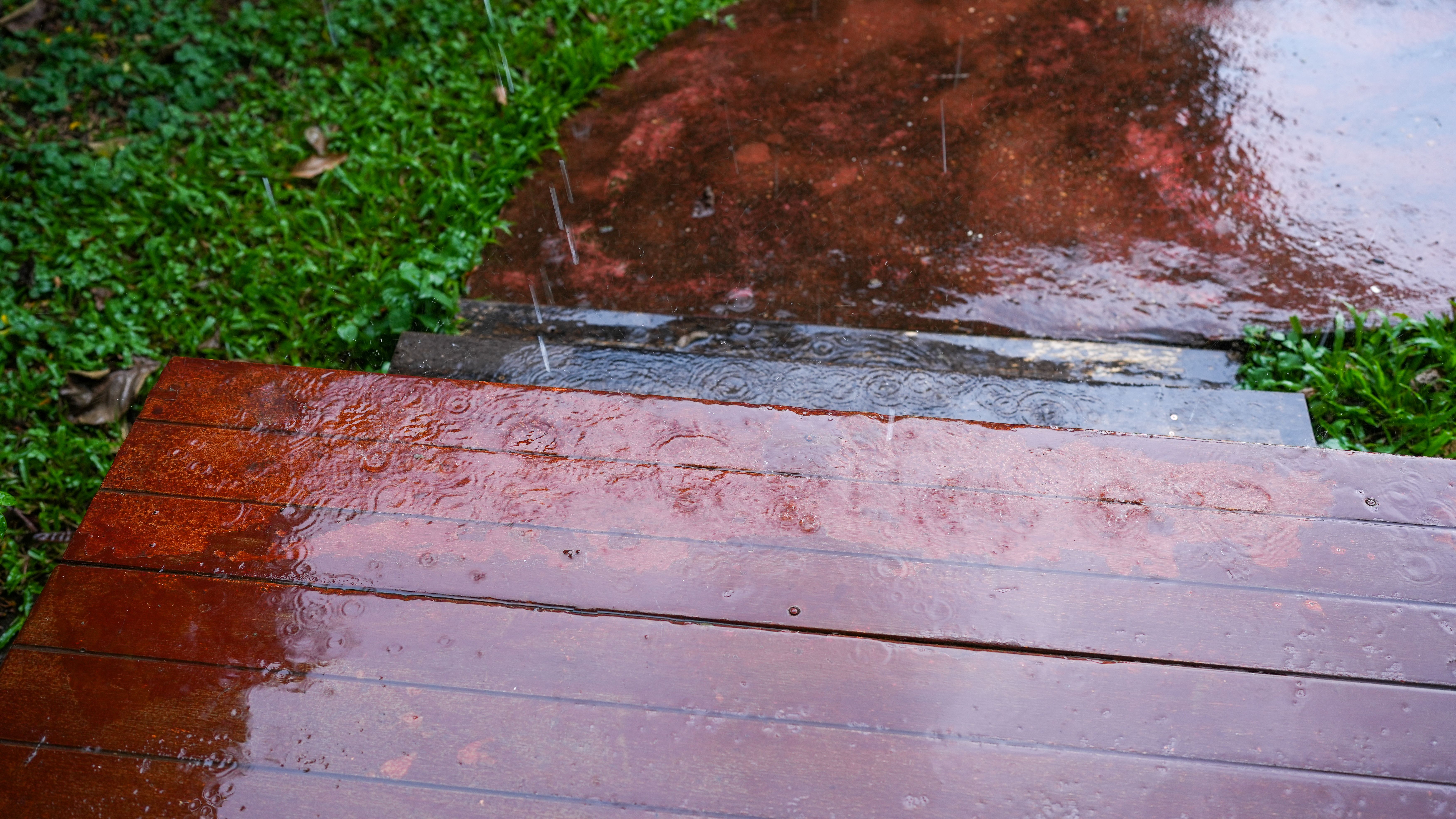 rainy weather decking