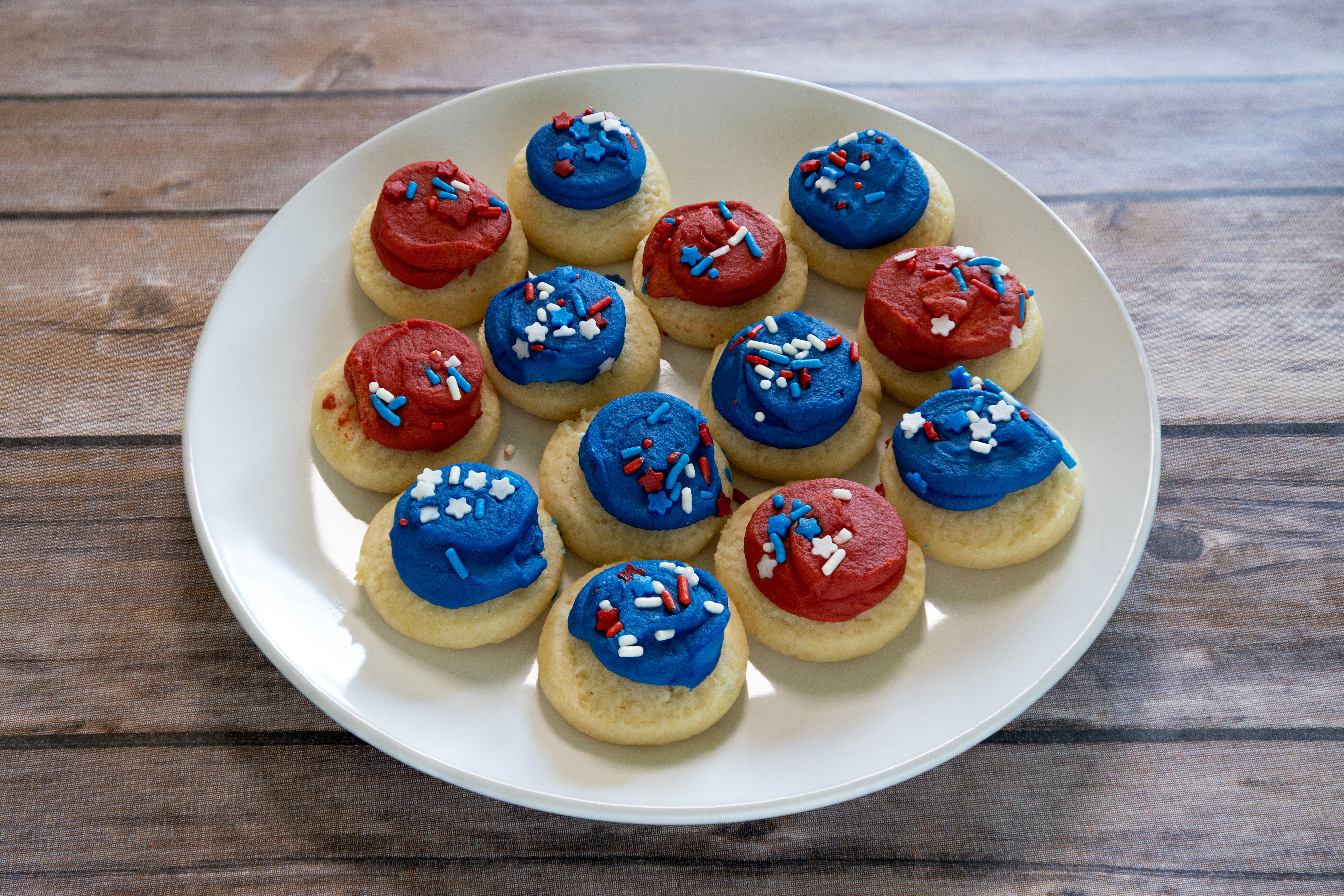 Patriotic Sweetness: American-Colored Cookies, Fourth of July Theme Patriotic Sweetness: American-Colored Cookies, Fourth of July Theme