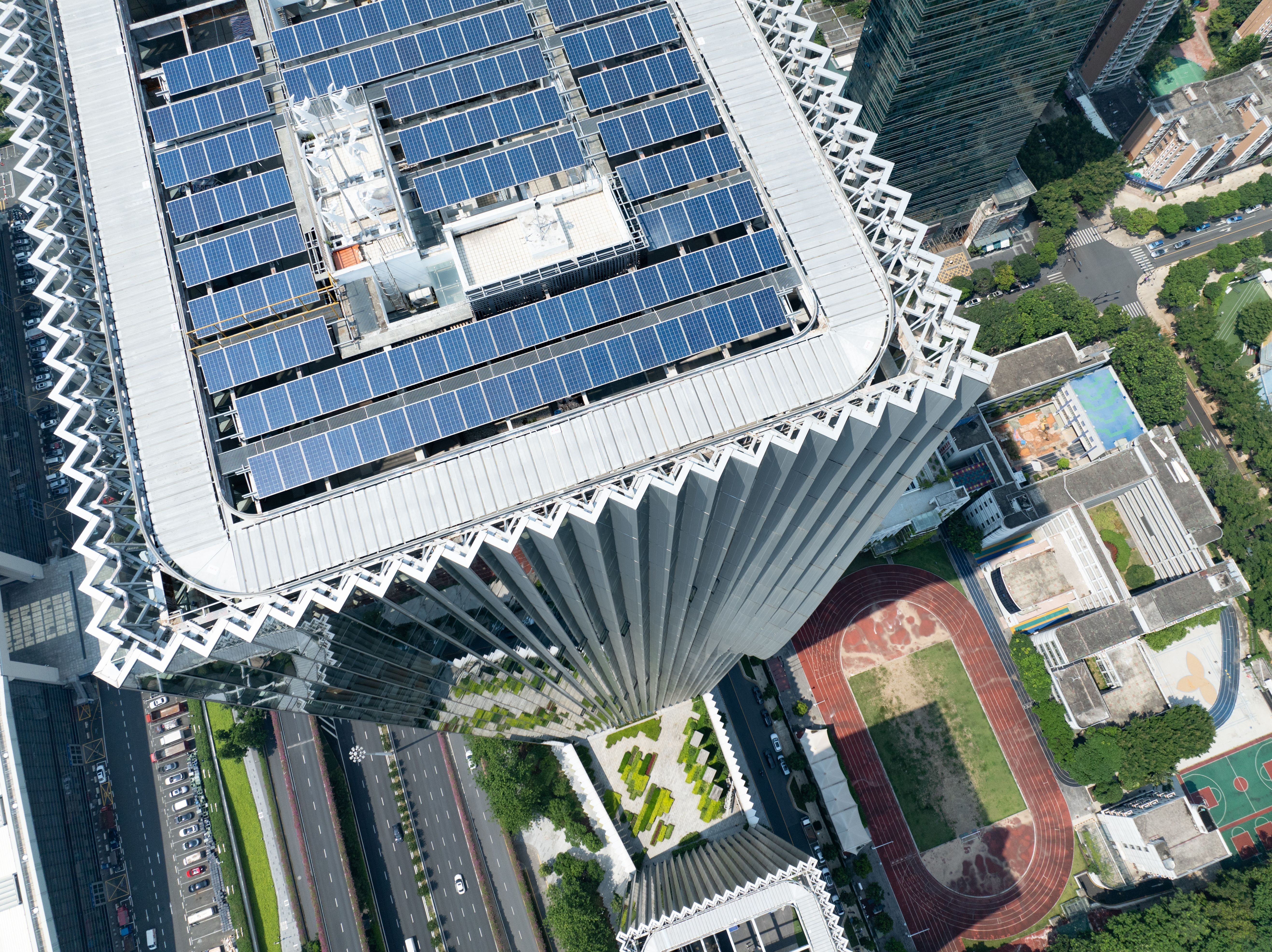 solar panels on commercial building