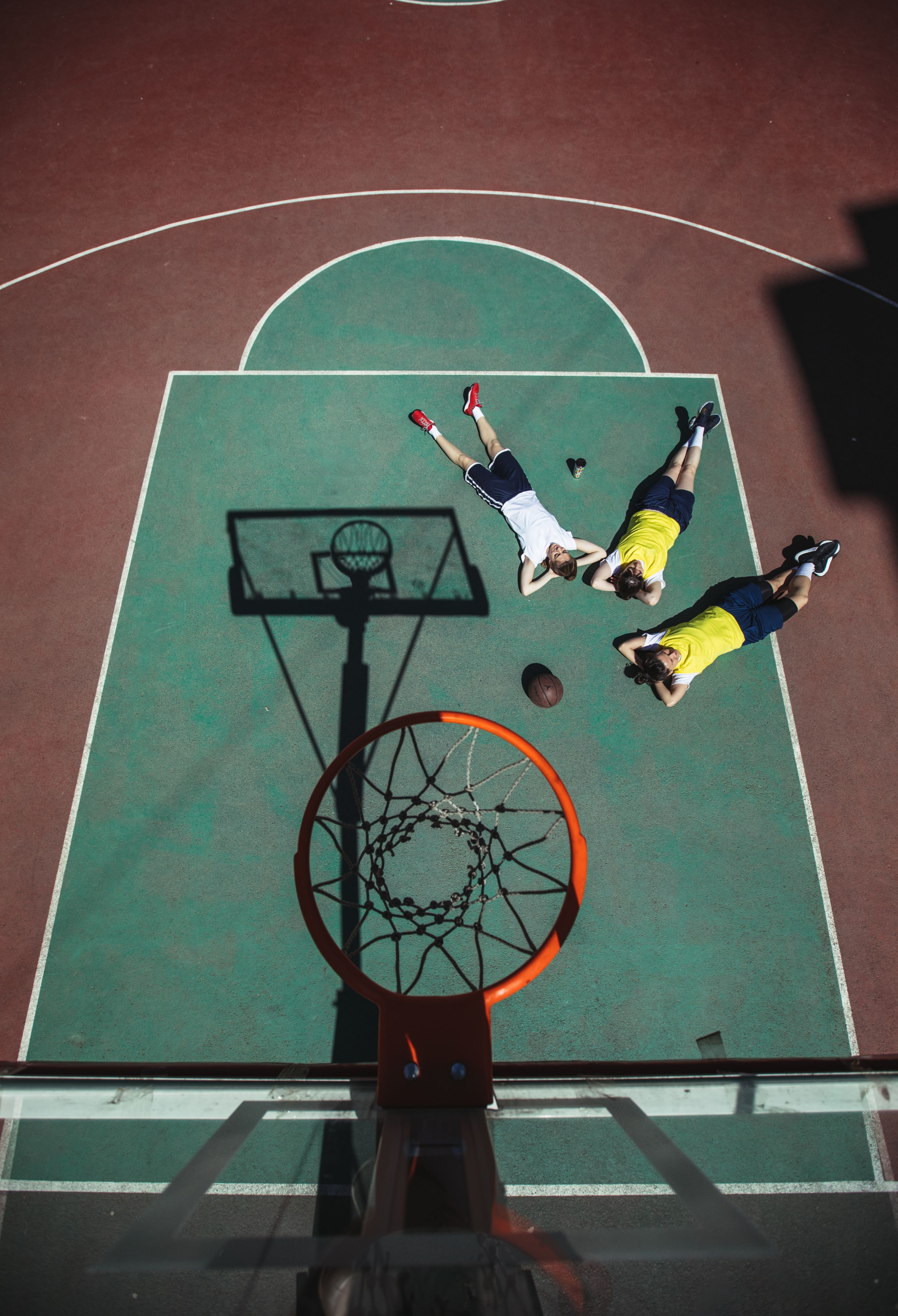 kids in basketball court