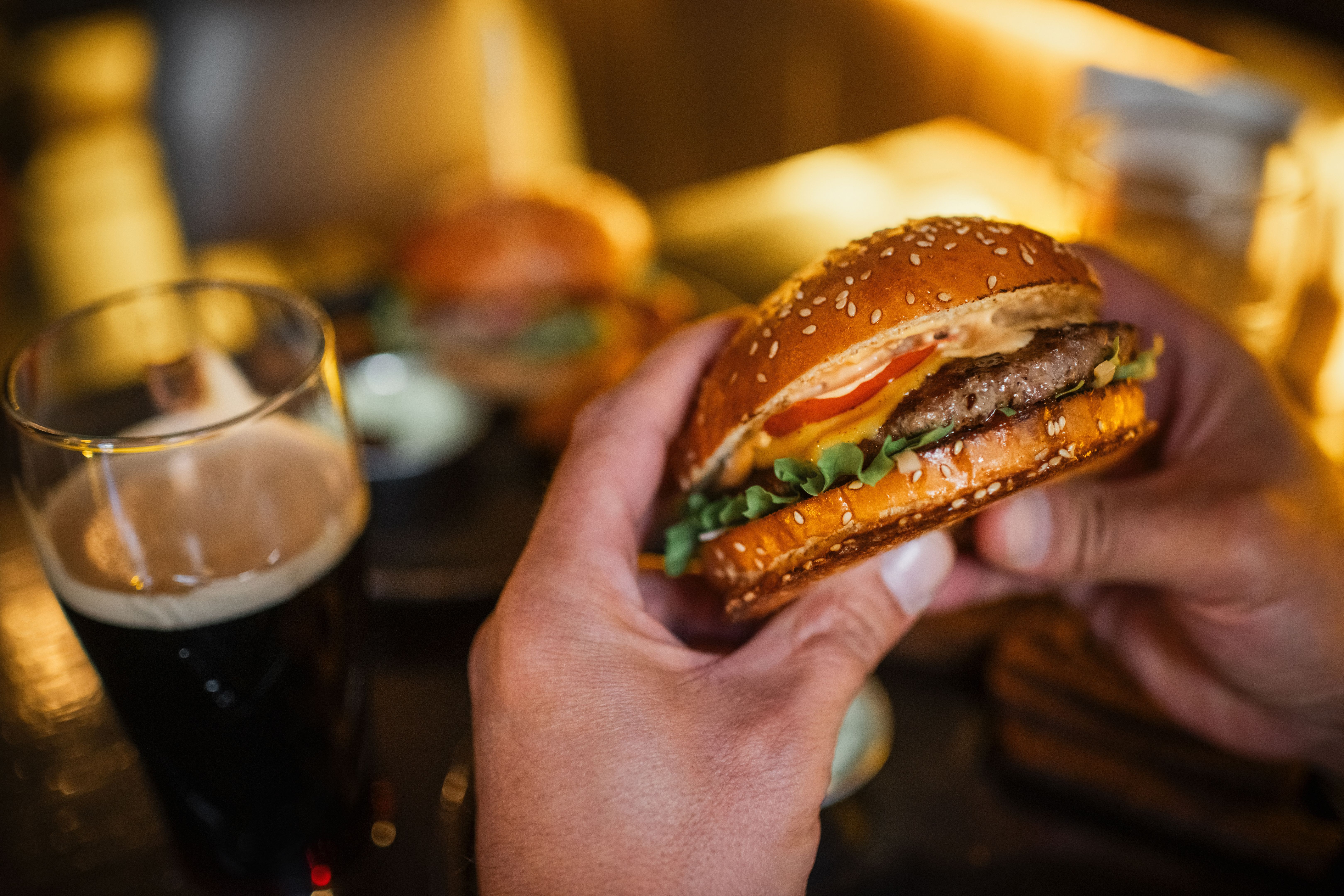 burger and beer