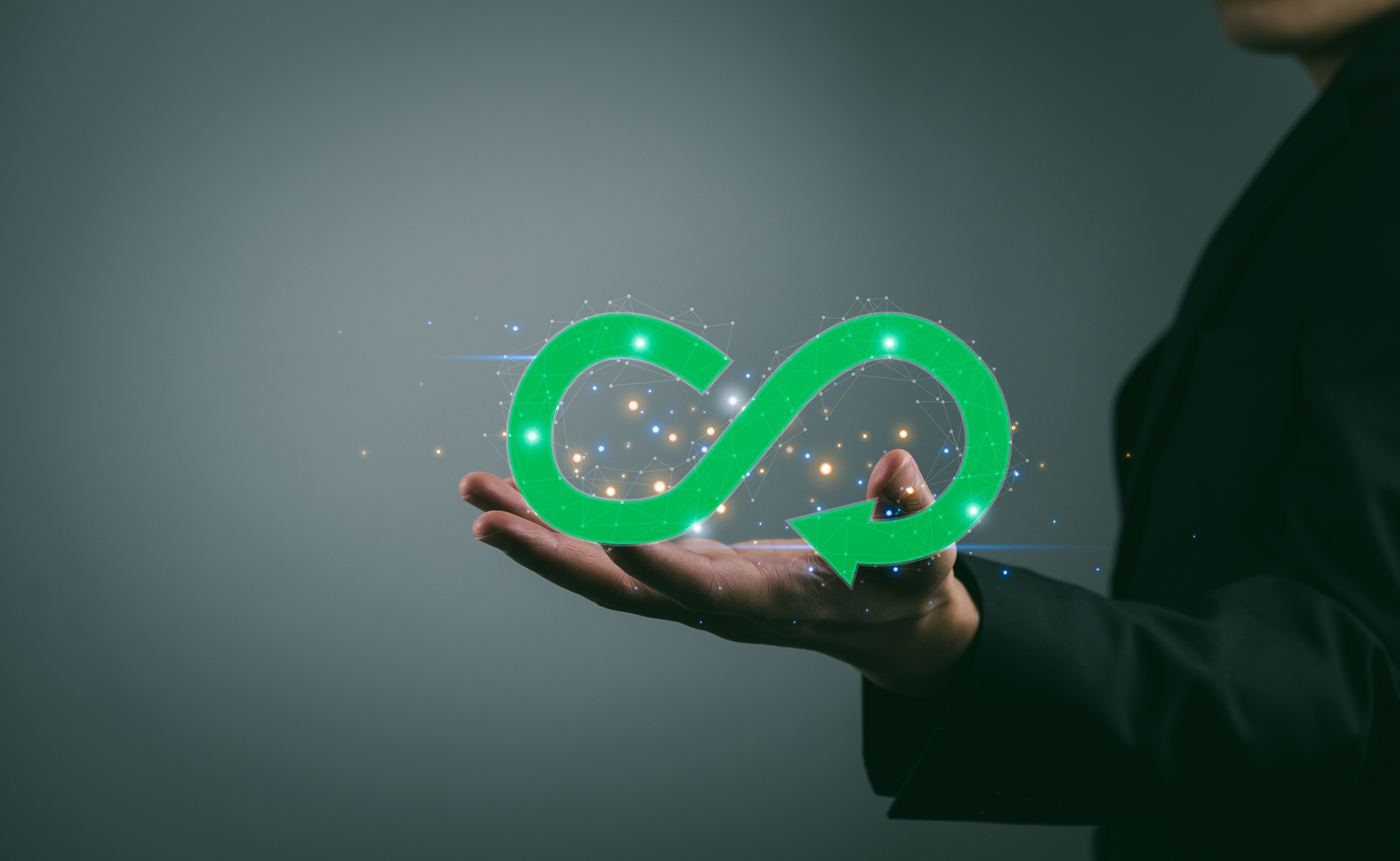 circular economy icon resource concept for saving, globa