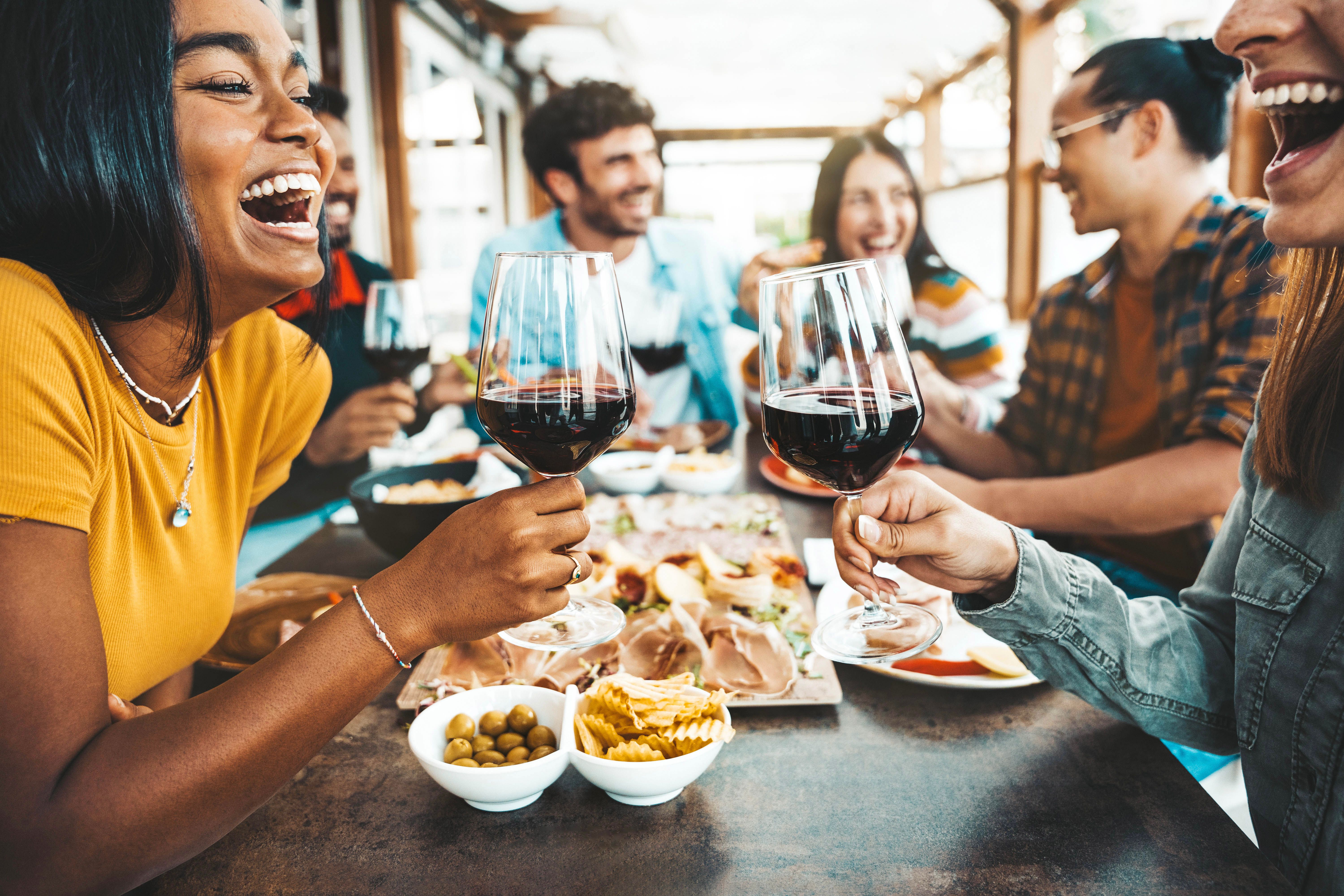 happy person with wine