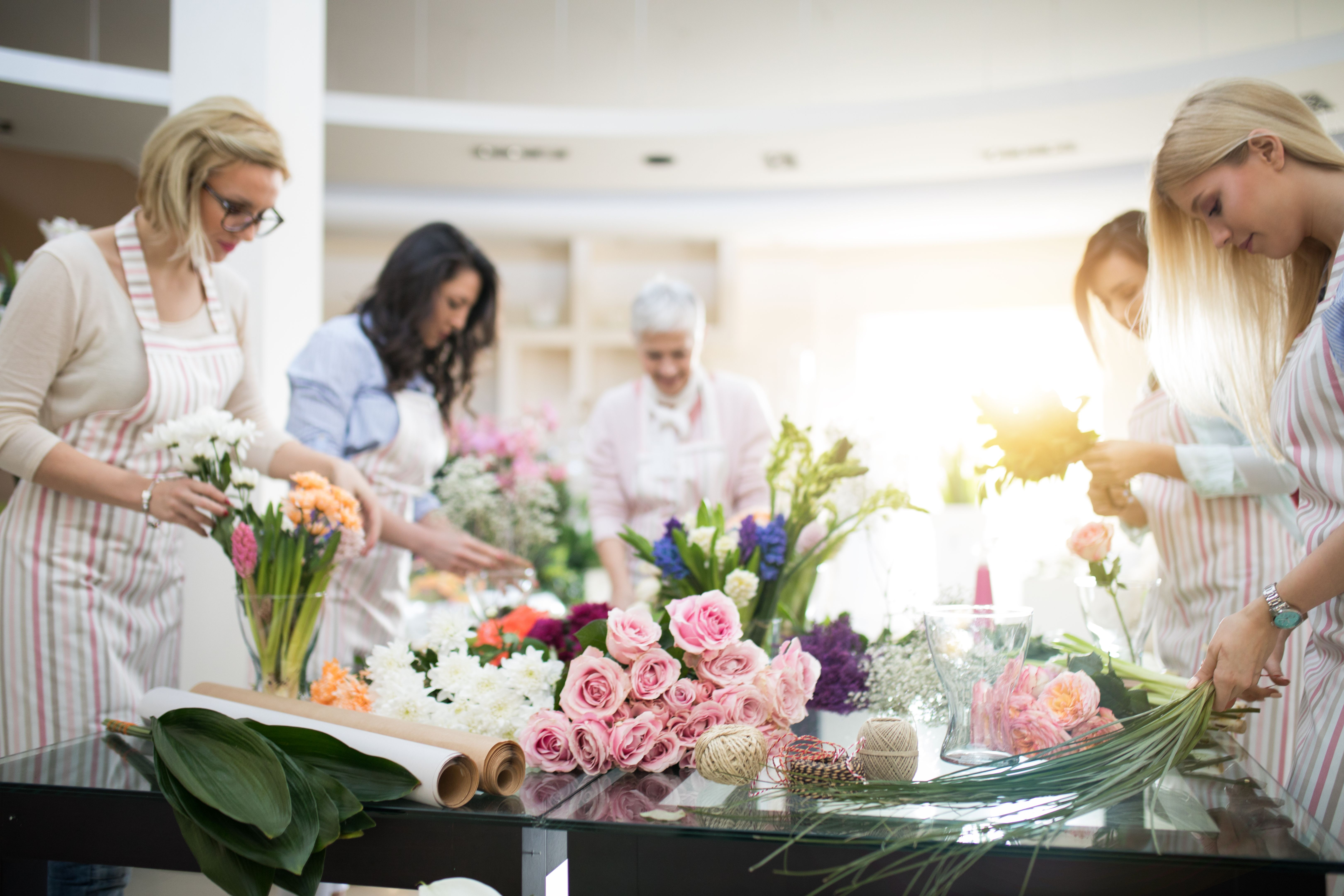 florist arranging flowers