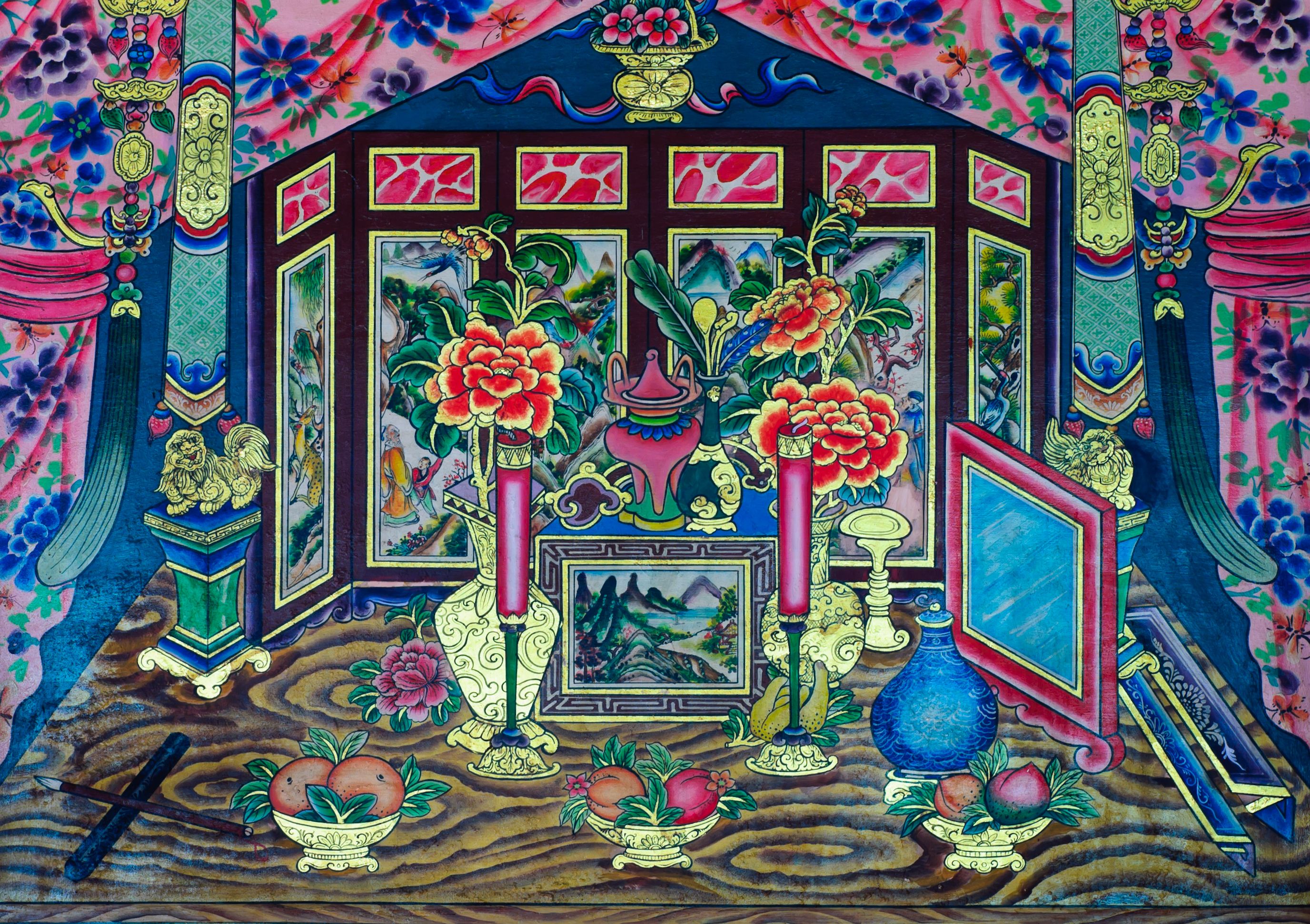 Painting of religous offerings