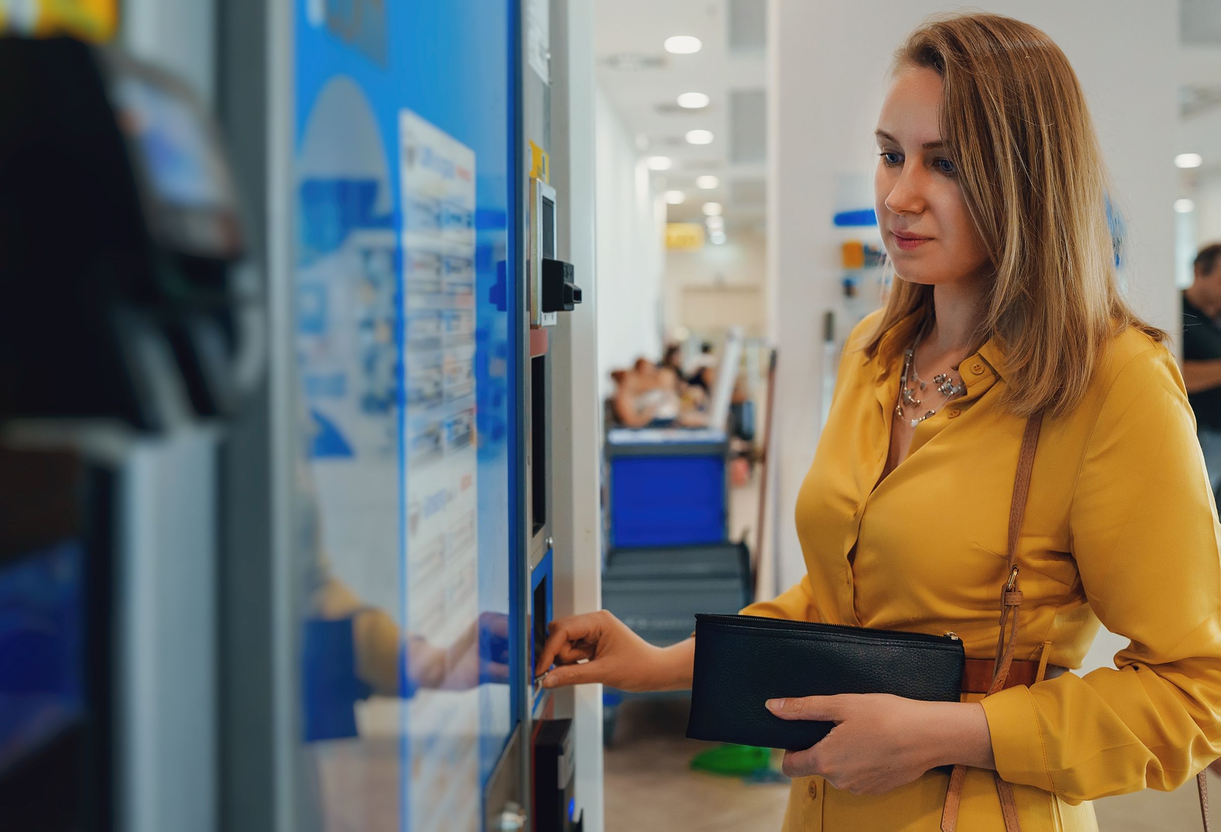 customer interacting vending