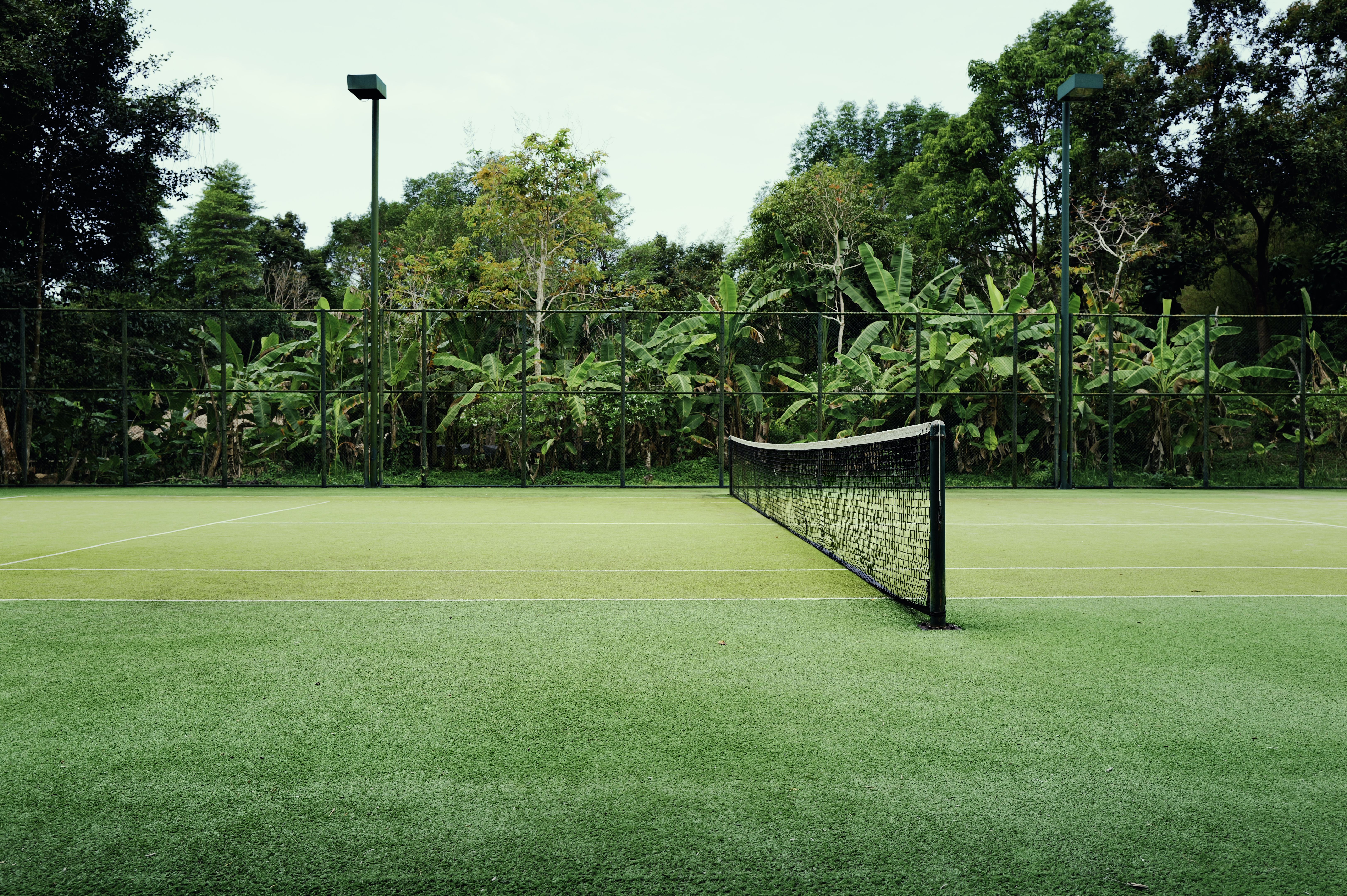 Tropical Tennis: Desolate Tennis Court on an Empty Island
