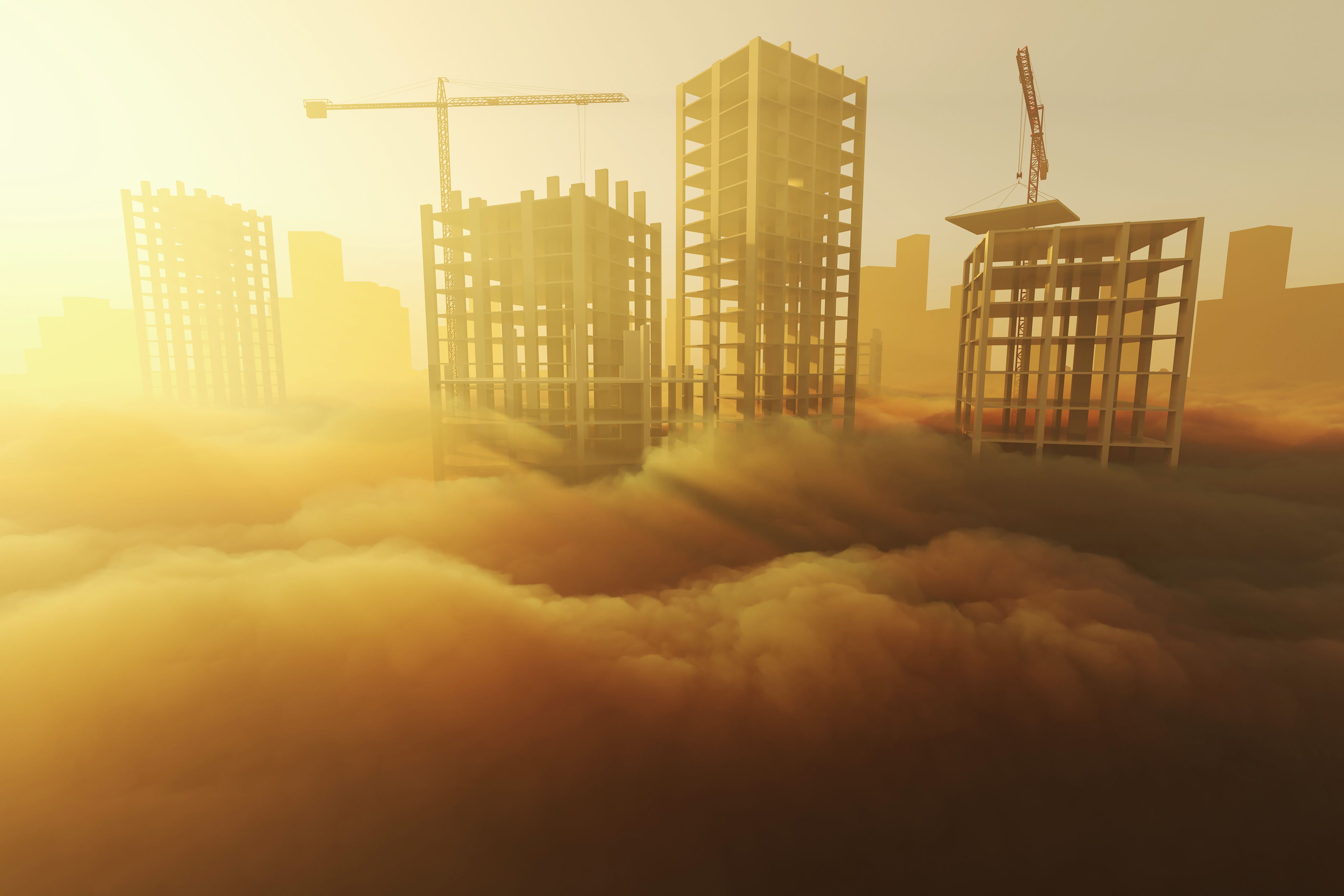 Skyscrapers under construction Skyscrapers under construction