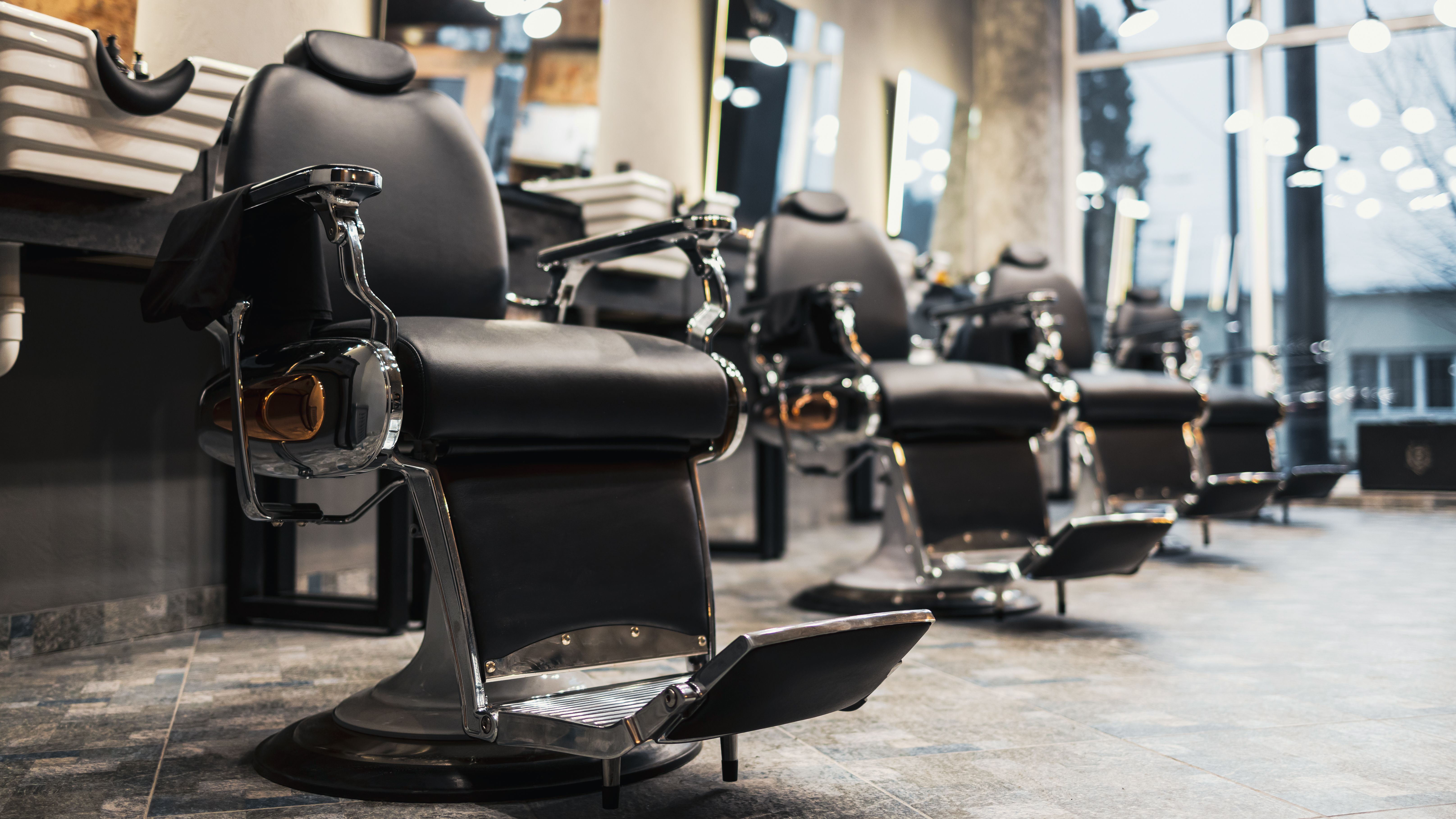 modern barbershop interior