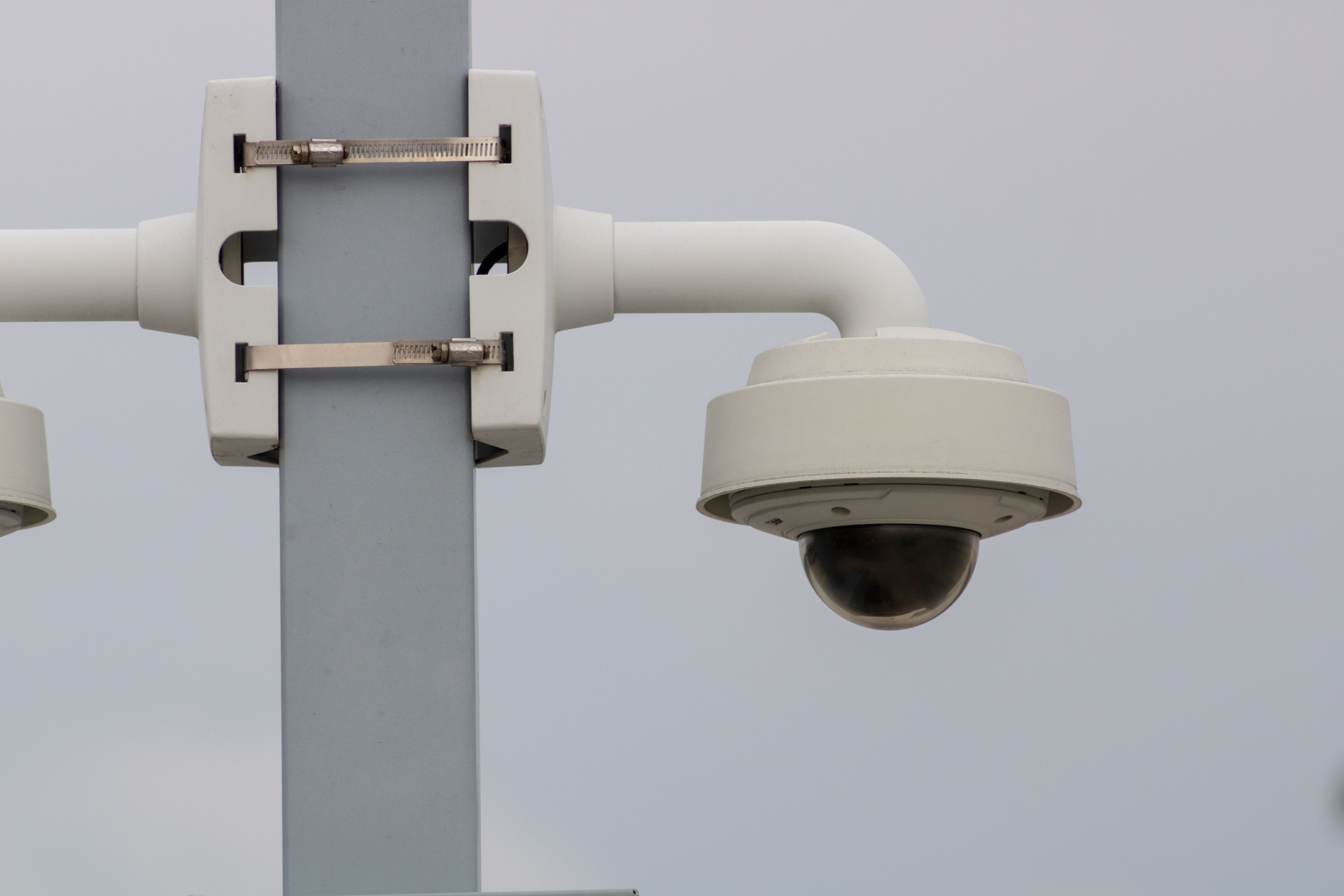 Close Up Security Camera Mounted to a Pole at The University of Texas at San Antonio in Bexar County, Texas