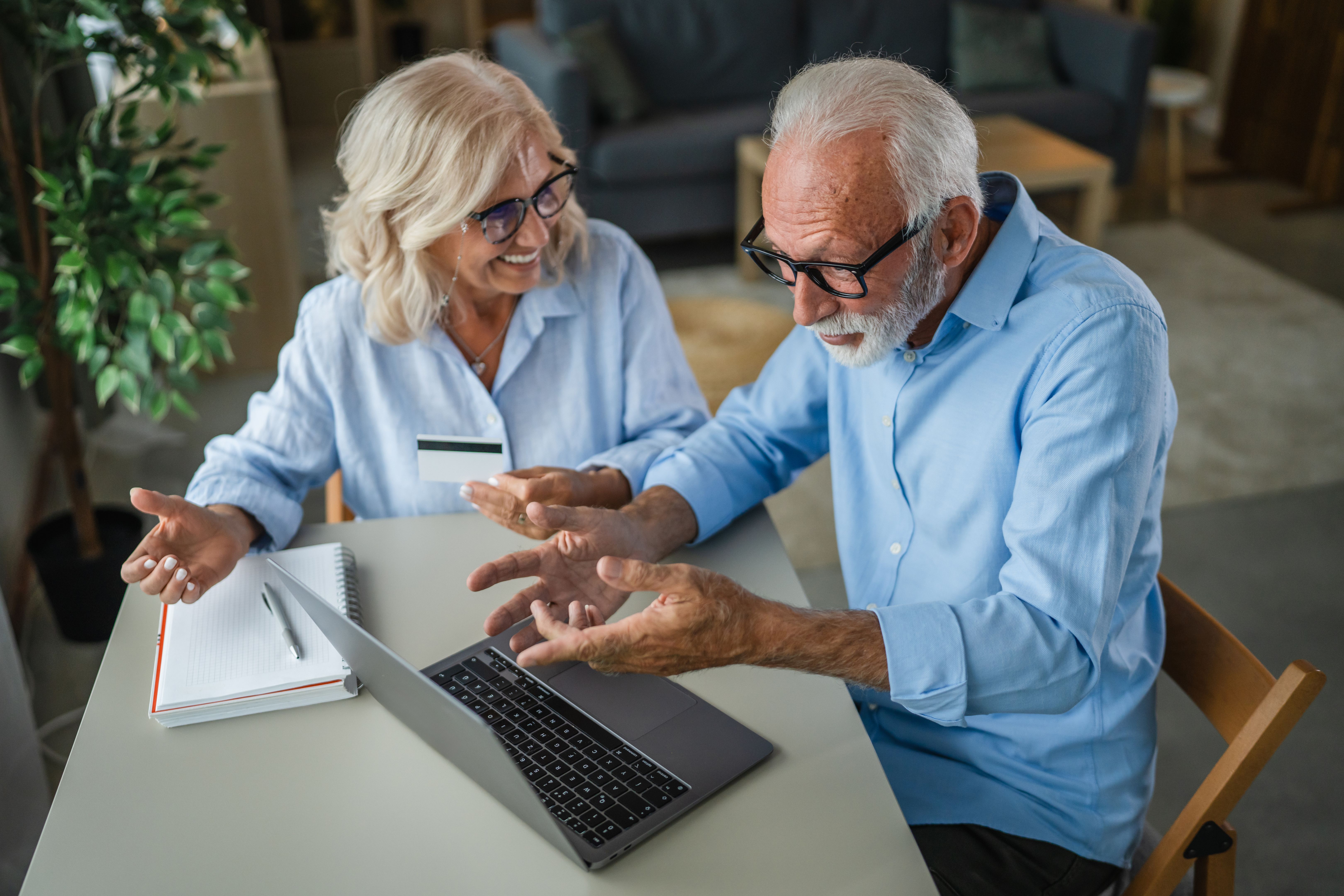 senior couple choosing