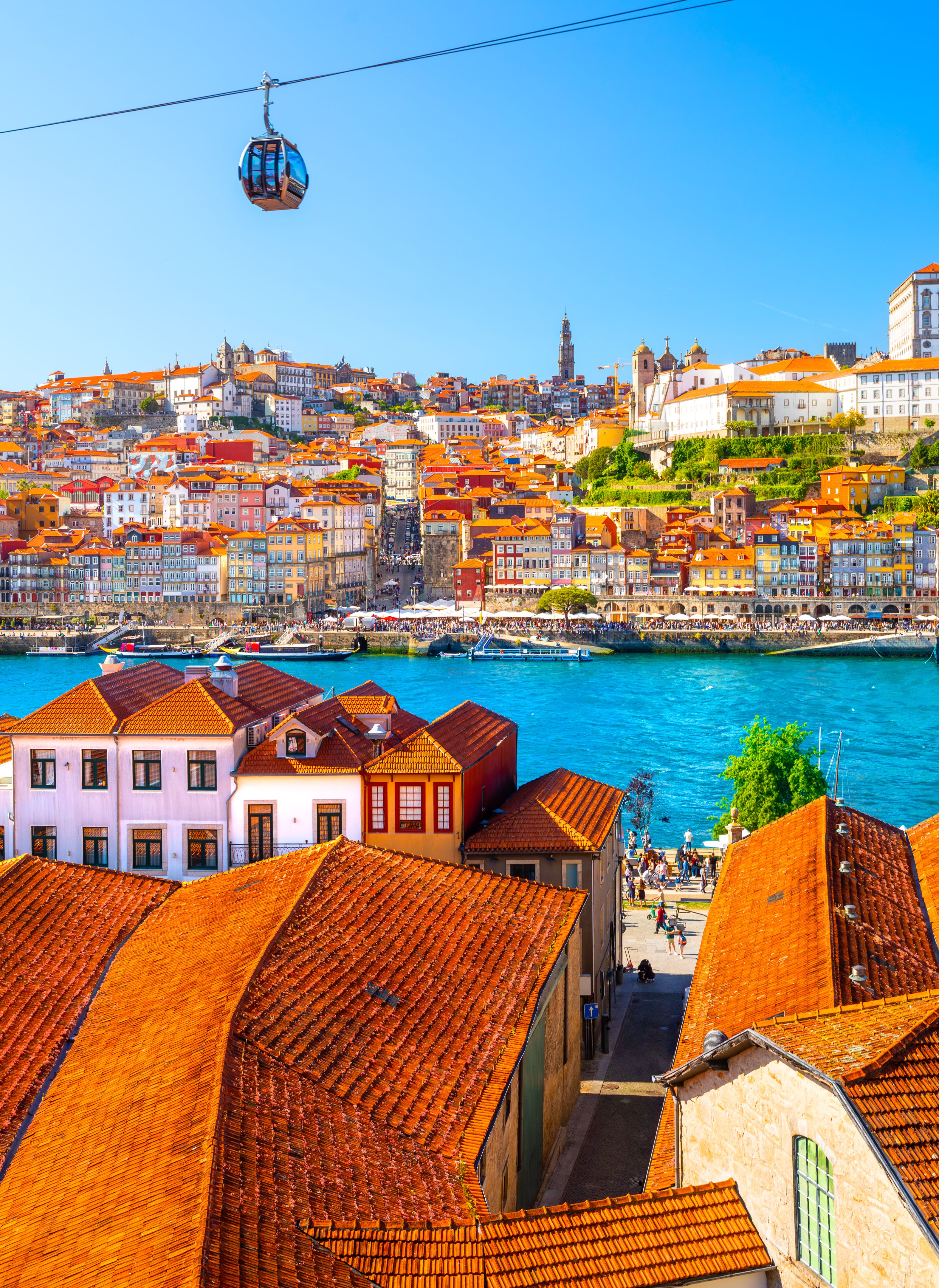 Beautiful view of the city of Porto on a beautiful summer day. Porto, Portugal