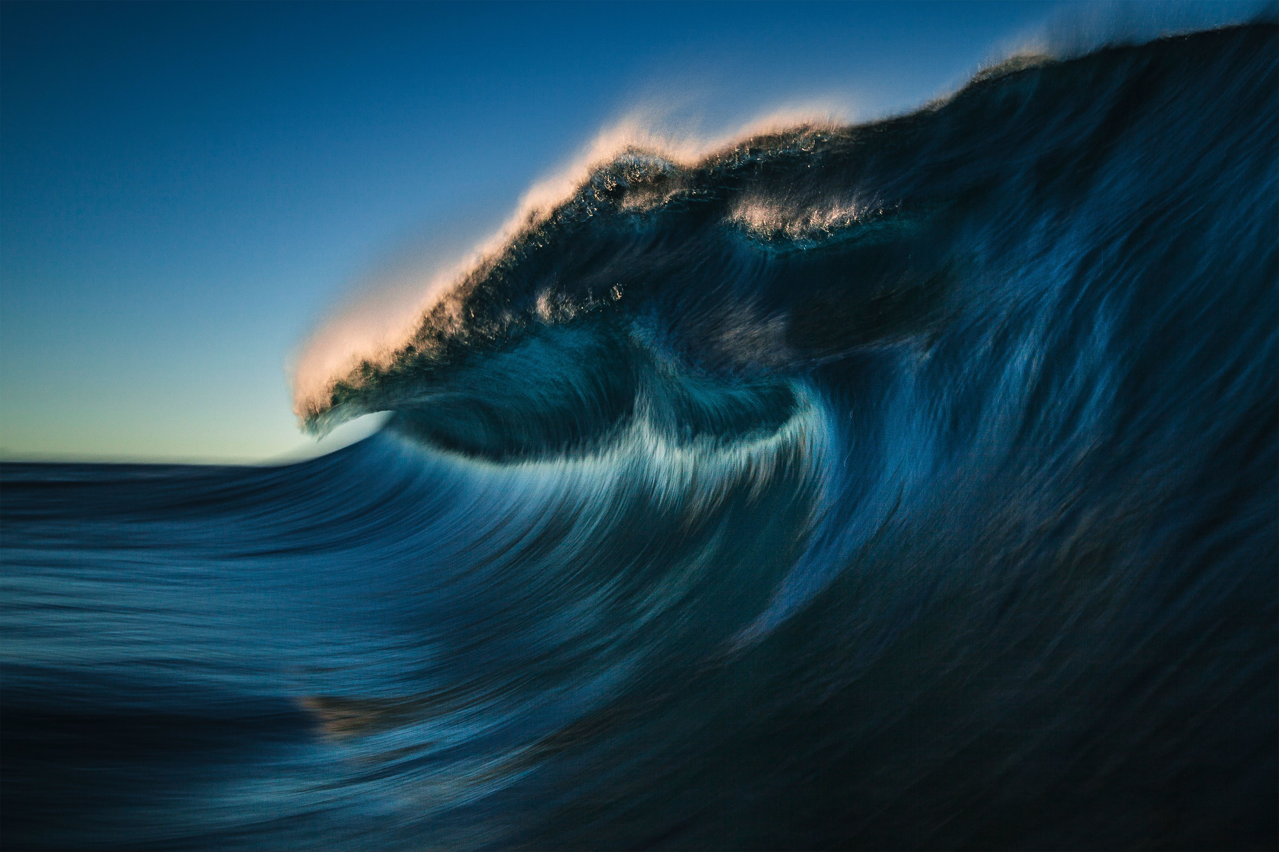 Perfect deep blue ocean wave