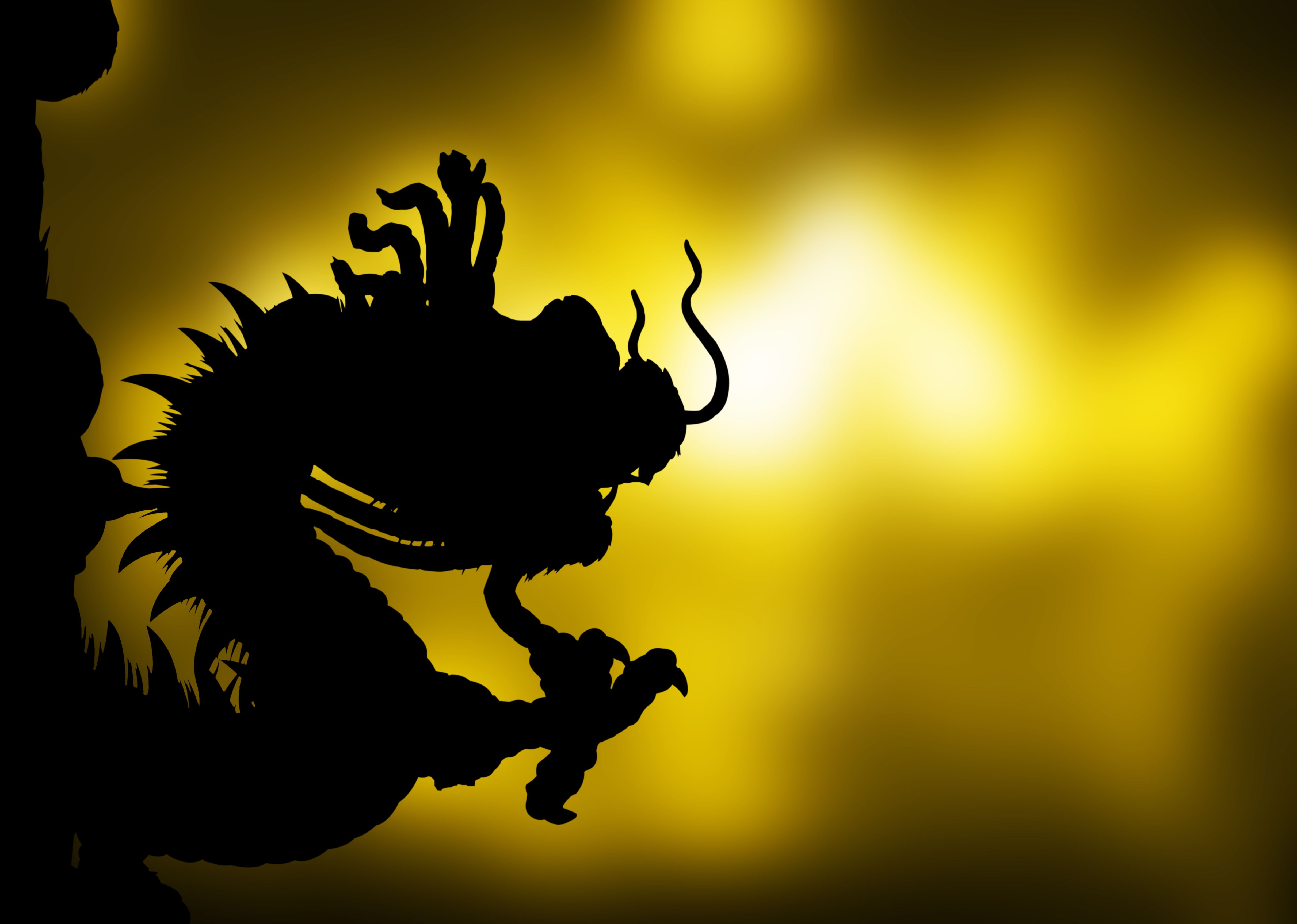 Shadow Dragon on a gold background.
