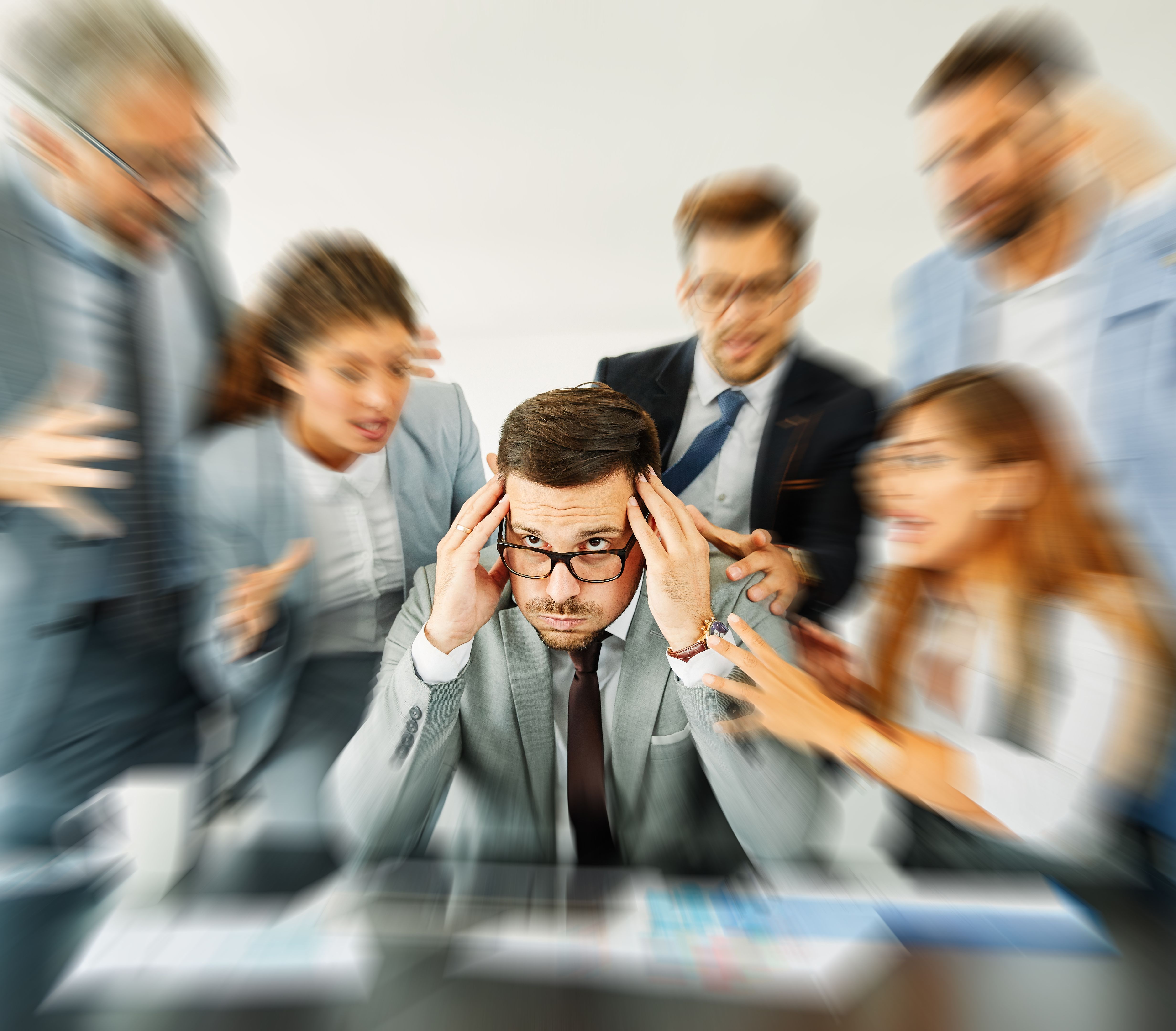 young business people meeting office teamwork group success corporate senior mature colleague tablet computer network worried problem stress  phone mobile communication