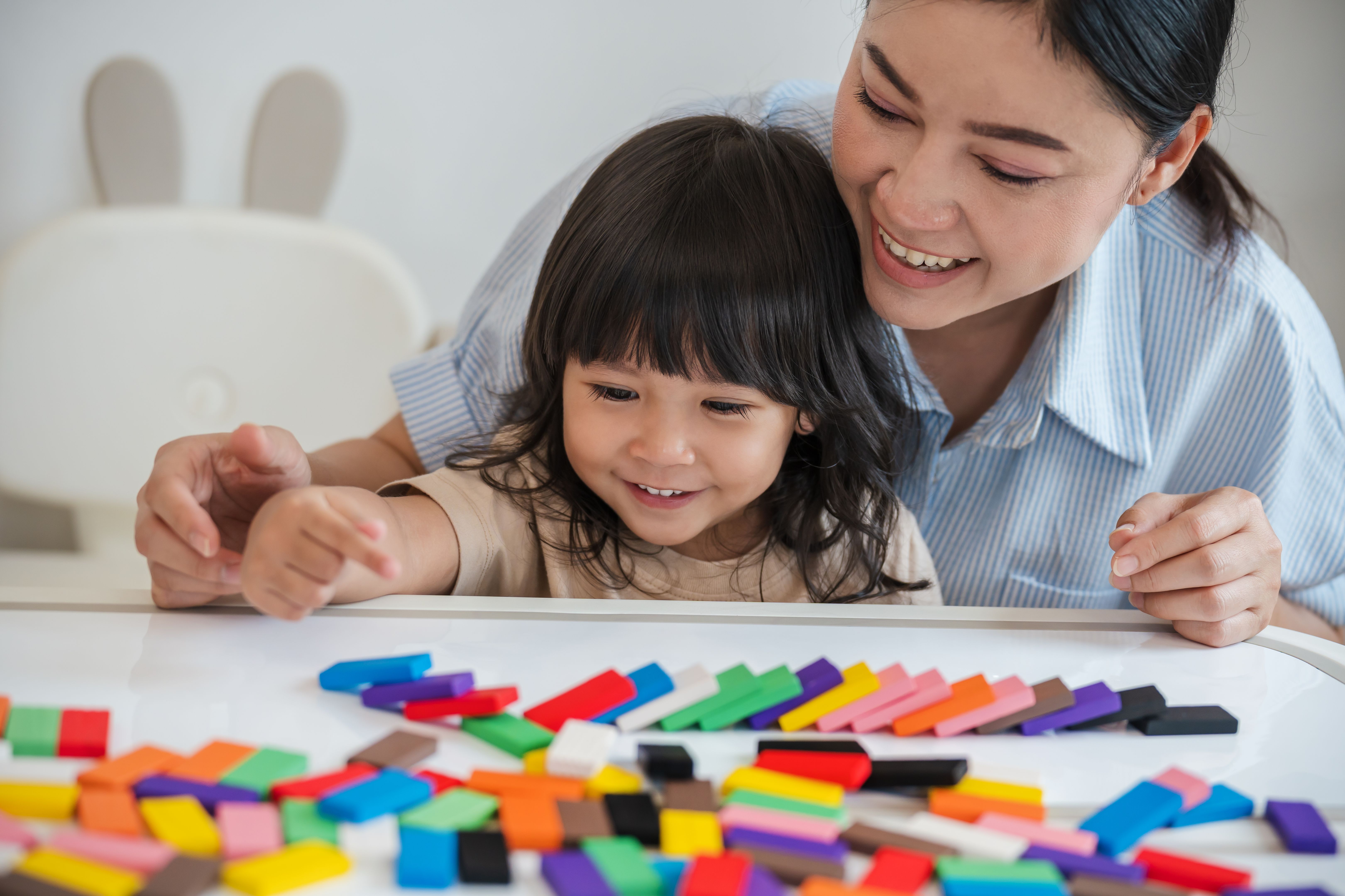 parents and kids learning