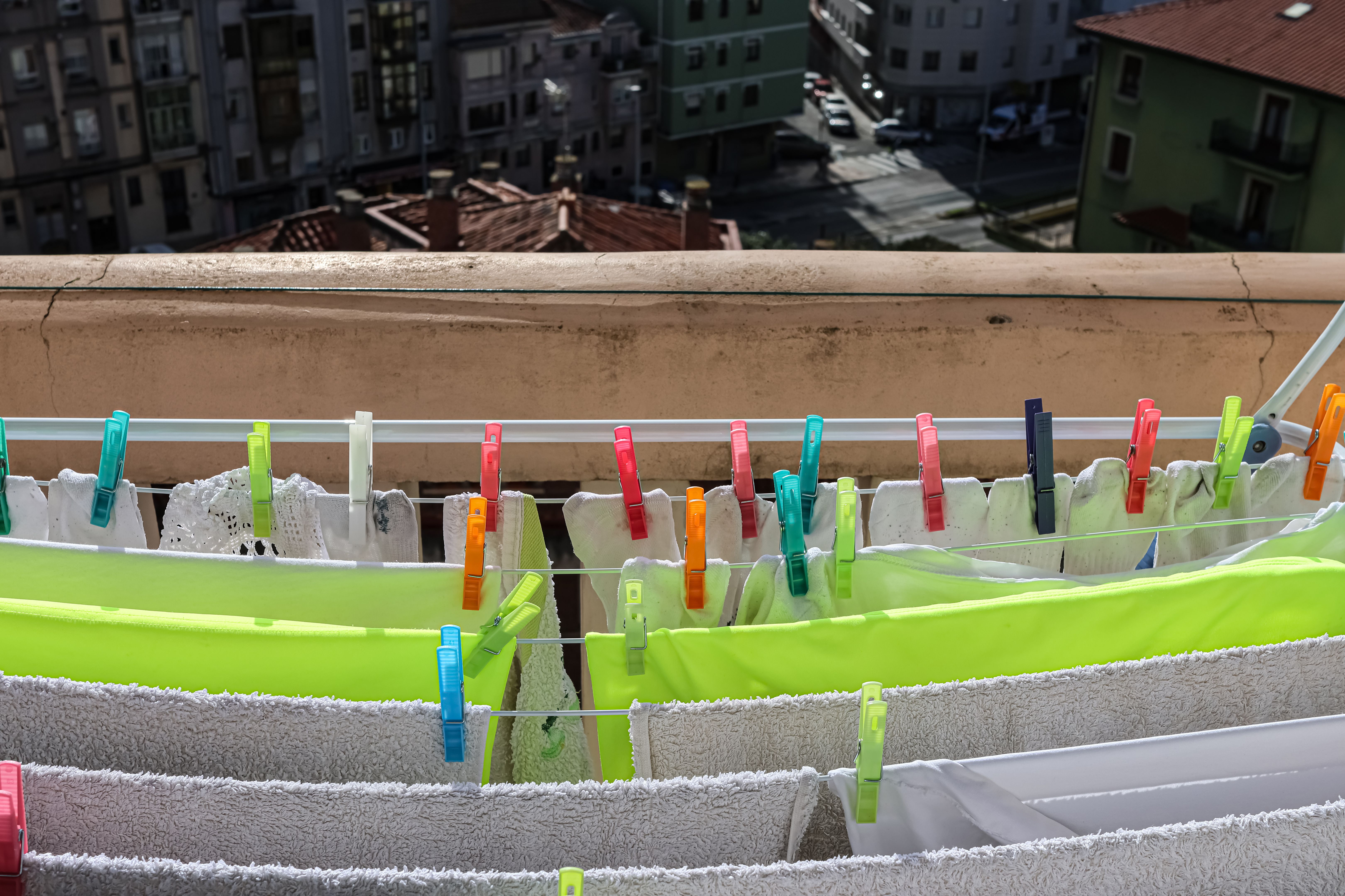 line drying clothes